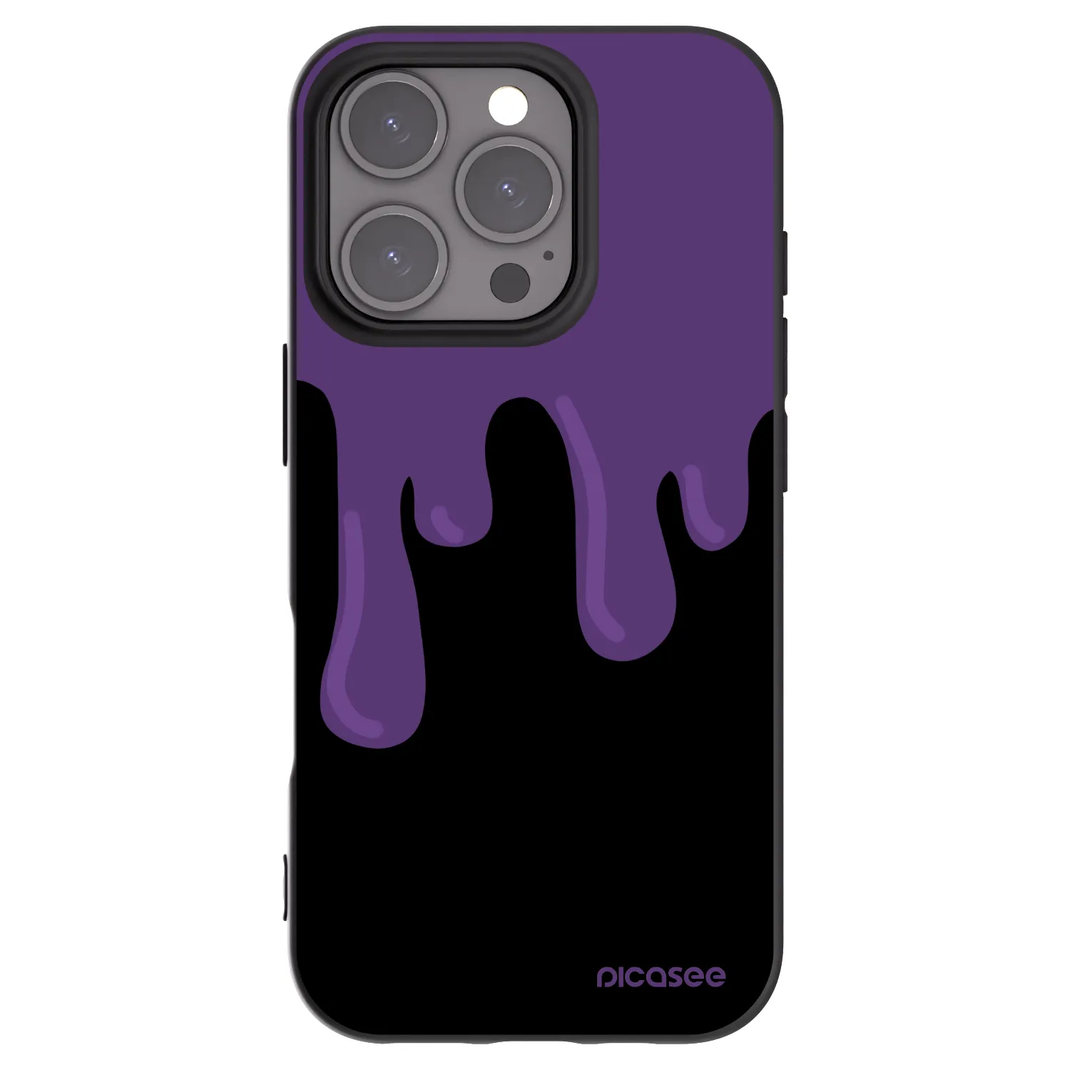 Picasee silikónový čierny obal pre Apple iPhone 16 Pro - Purple spooky