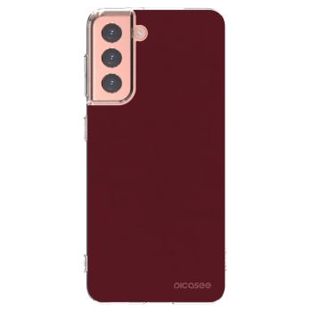 Picasee silikónový prehľadný obal pre Samsung Galaxy S21 5G G991B - Burgundy red
