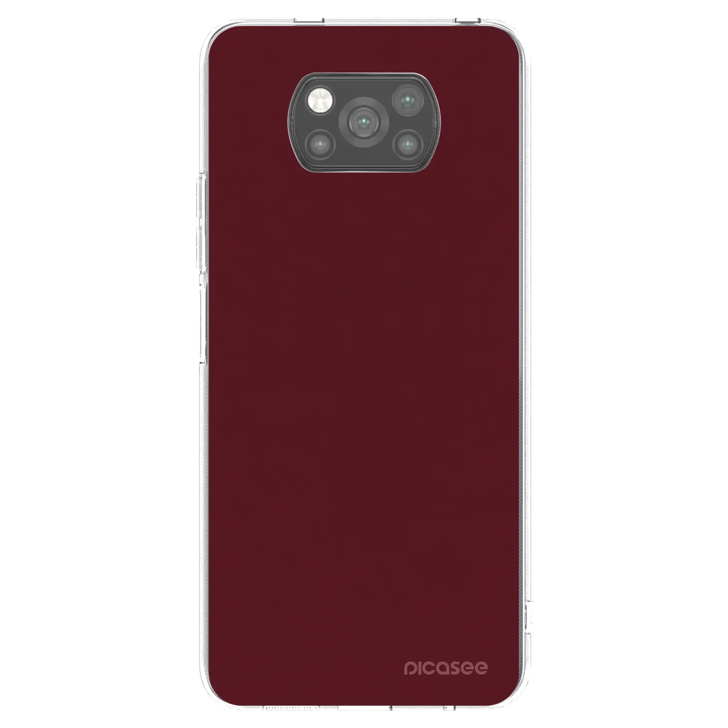 Picasee silikónový čierny obal pre Xiaomi Poco X3 - Burgundy red