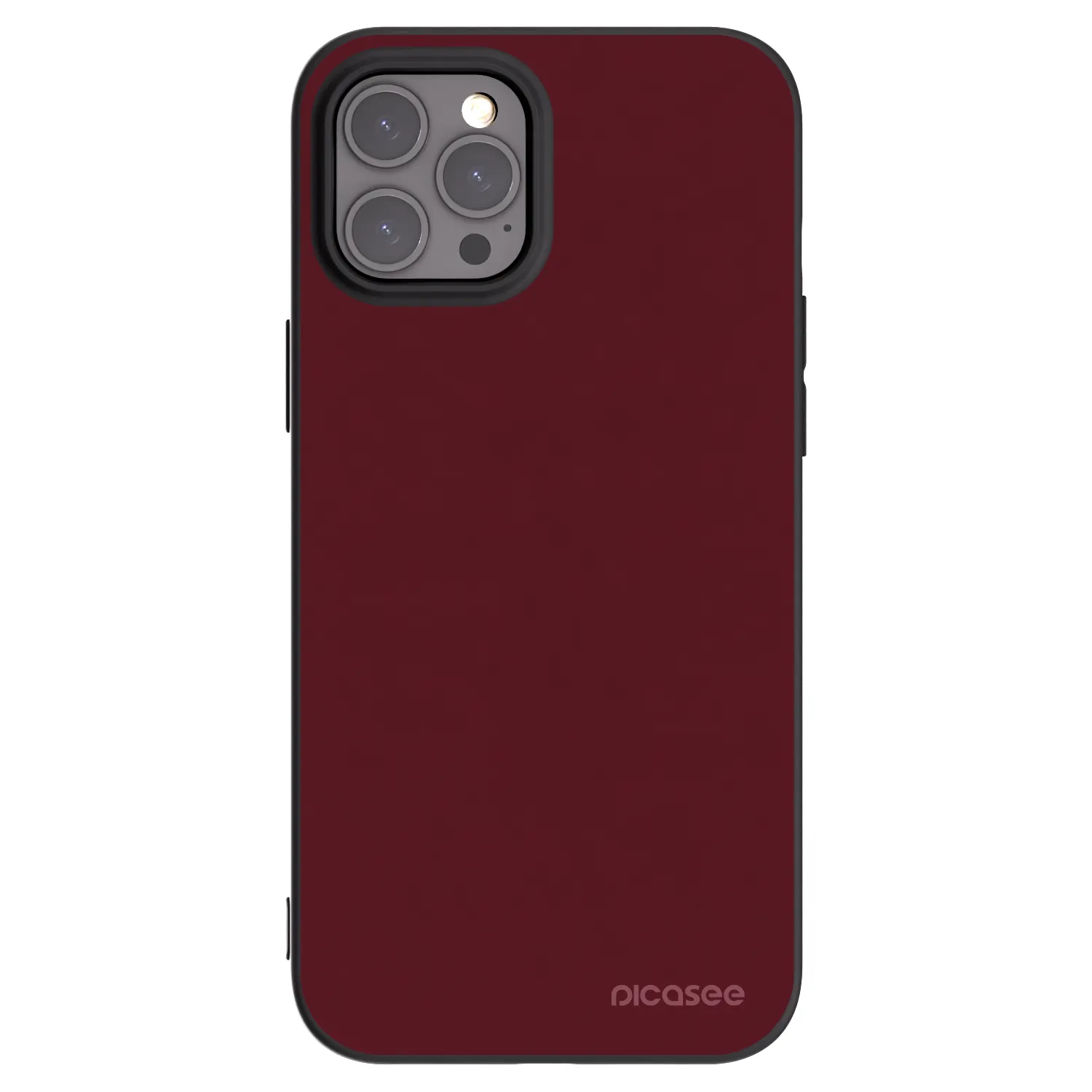 Picasee silikónový čierny obal pre Apple iPhone 12 Pro Max - Burgundy red