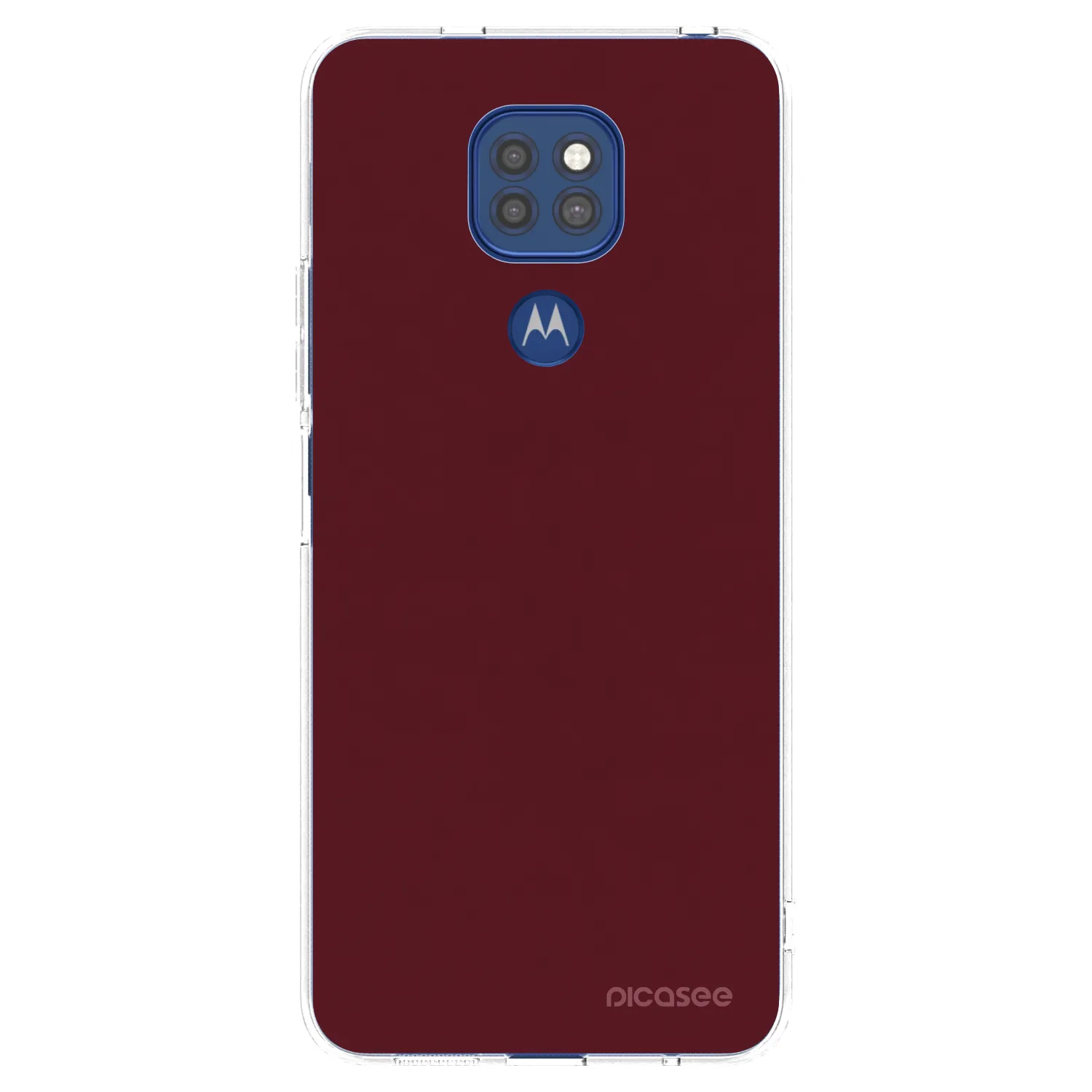 Picasee silikónový prehľadný obal pre Motorola Moto G9 Play - Burgundy red