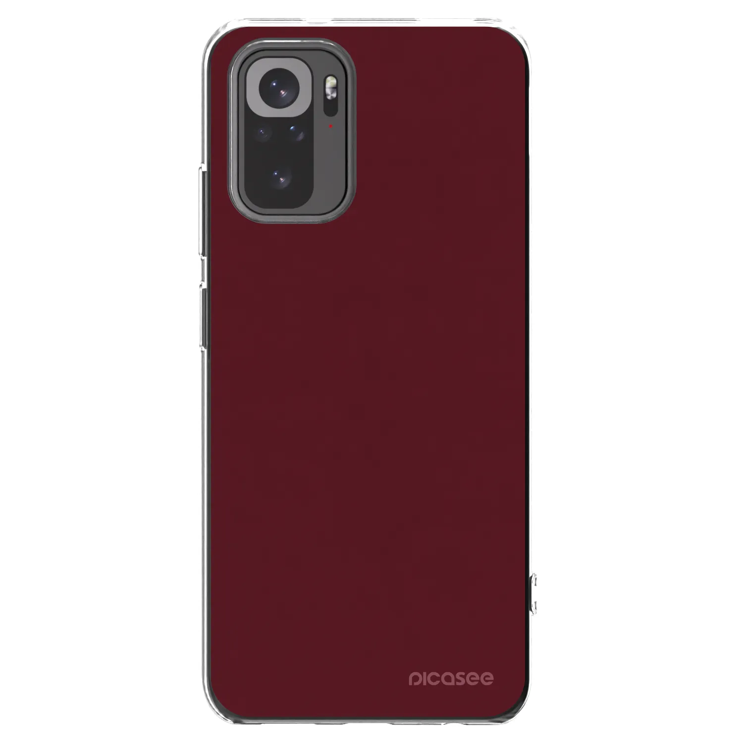 Picasee silikónový prehľadný obal pre Xiaomi Redmi Note 10 - Burgundy red