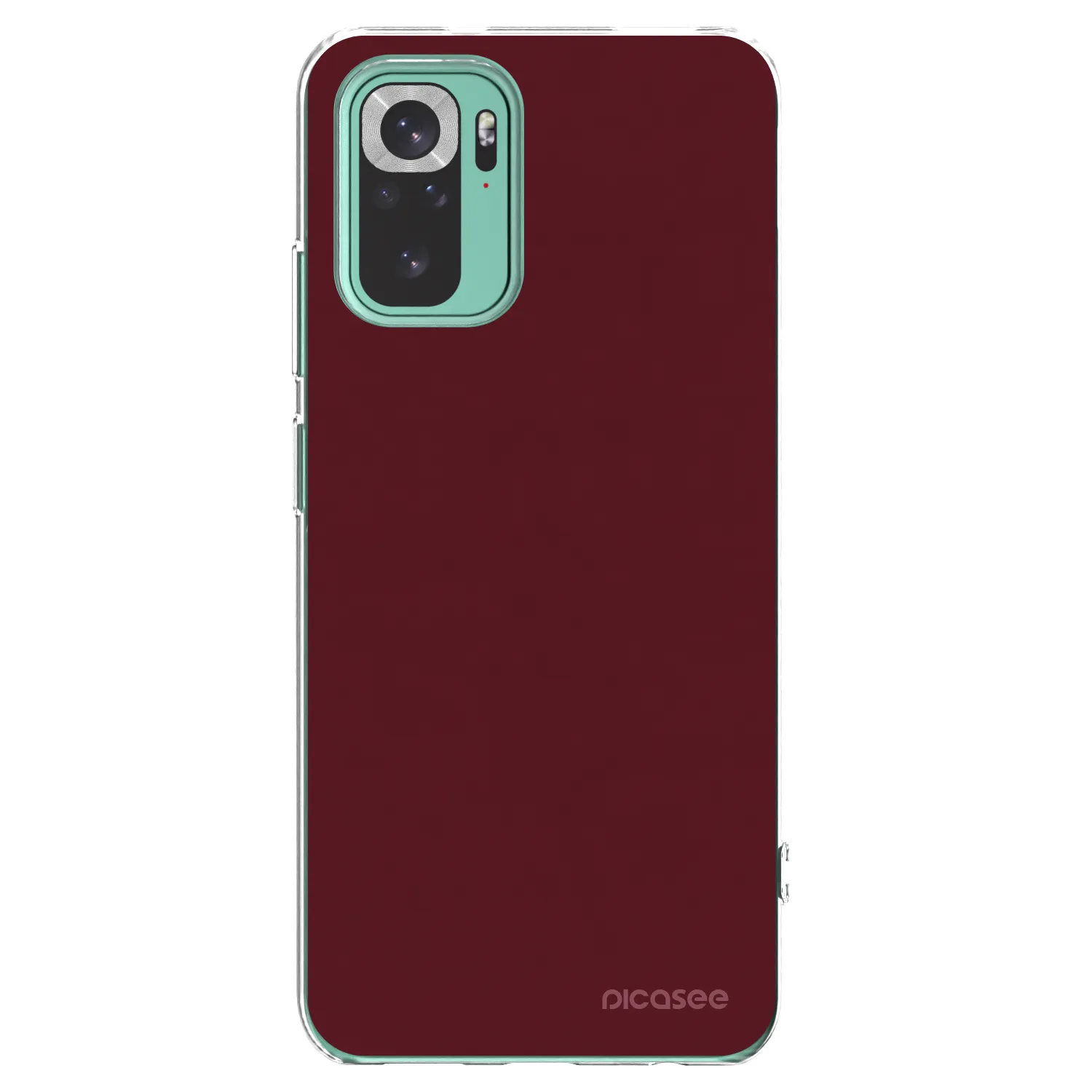 Picasee silikónový prehľadný obal pre Xiaomi Redmi Note 10 Pro - Burgundy red