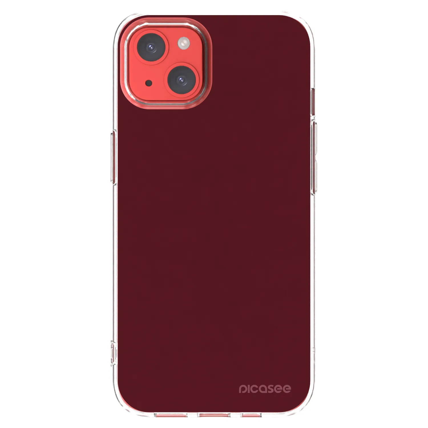 Picasee silikónový prehľadný obal pre Apple iPhone 13 - Burgundy red