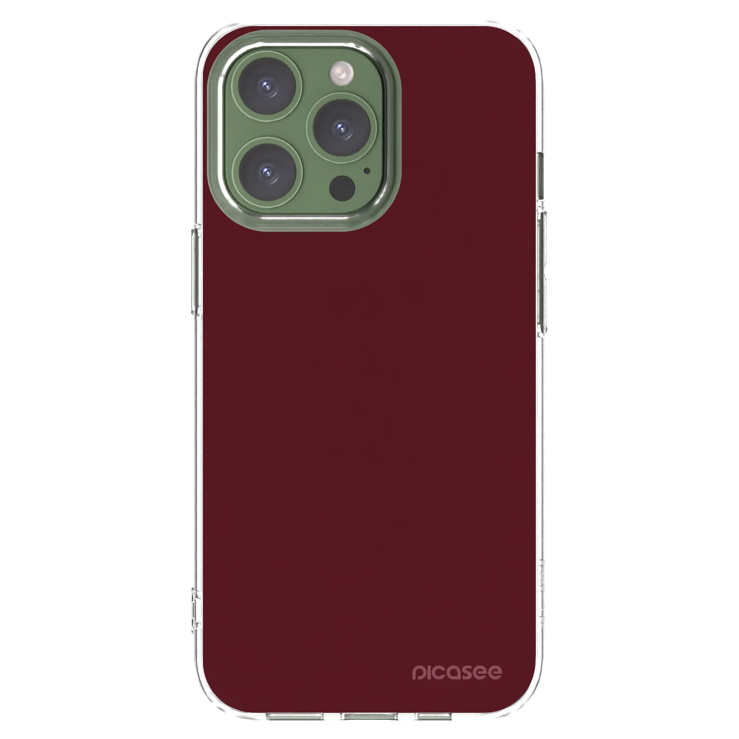 Picasee silikónový prehľadný obal pre Apple iPhone 13 Pro - Burgundy red