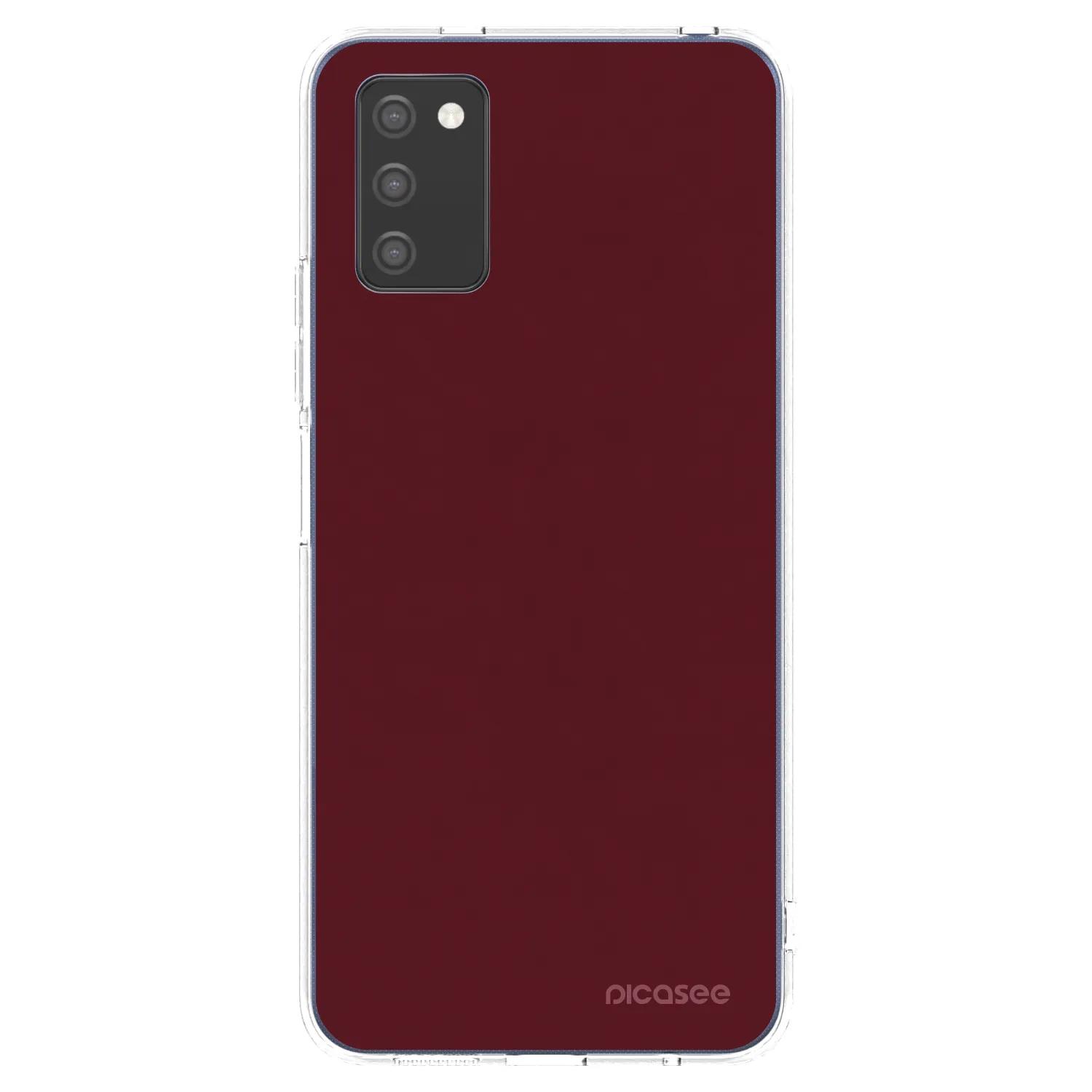 Picasee silikónový prehľadný obal pre Samsung Galaxy A02s A025G - Burgundy red