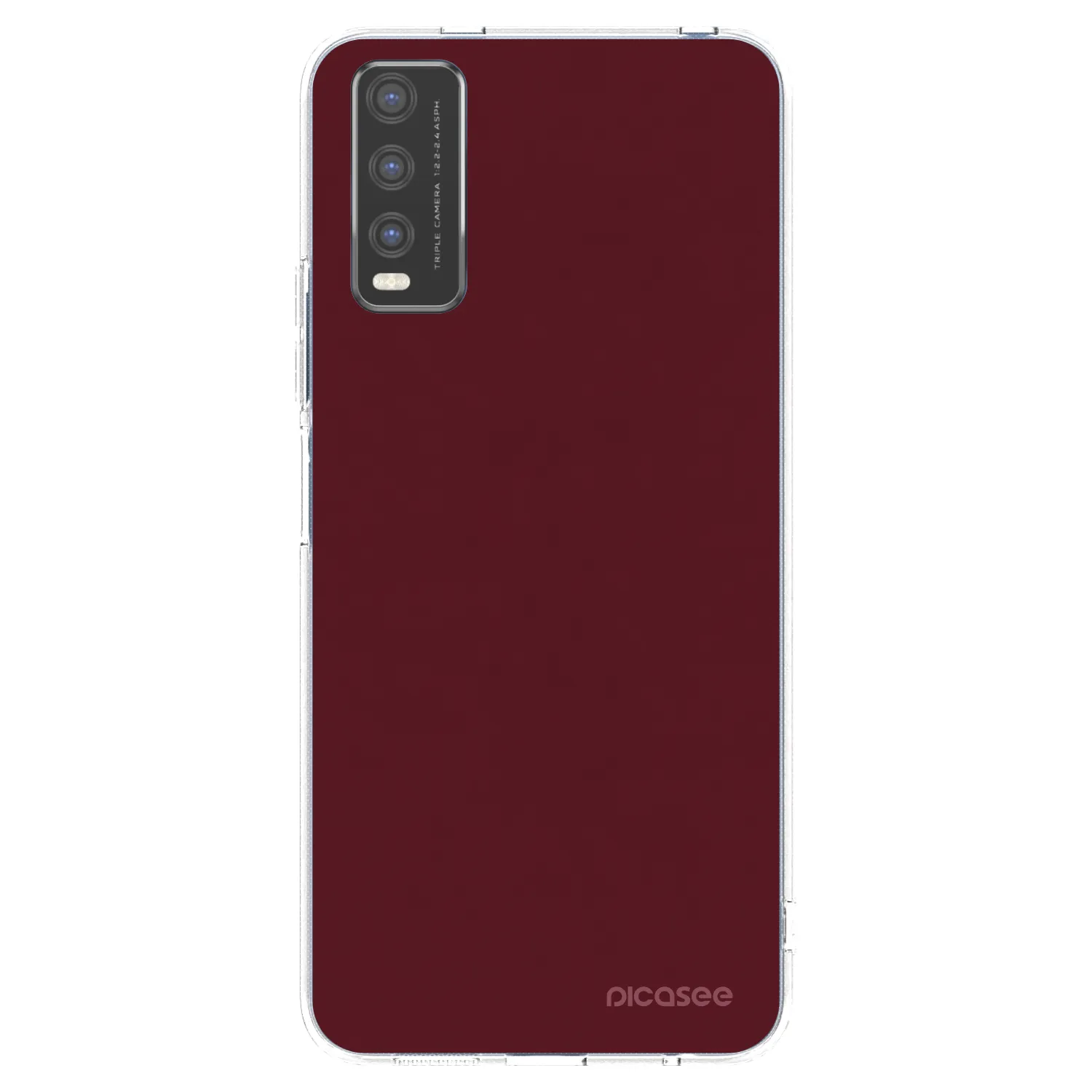 Picasee silikónový prehľadný obal pre Vivo Y20s - Burgundy red