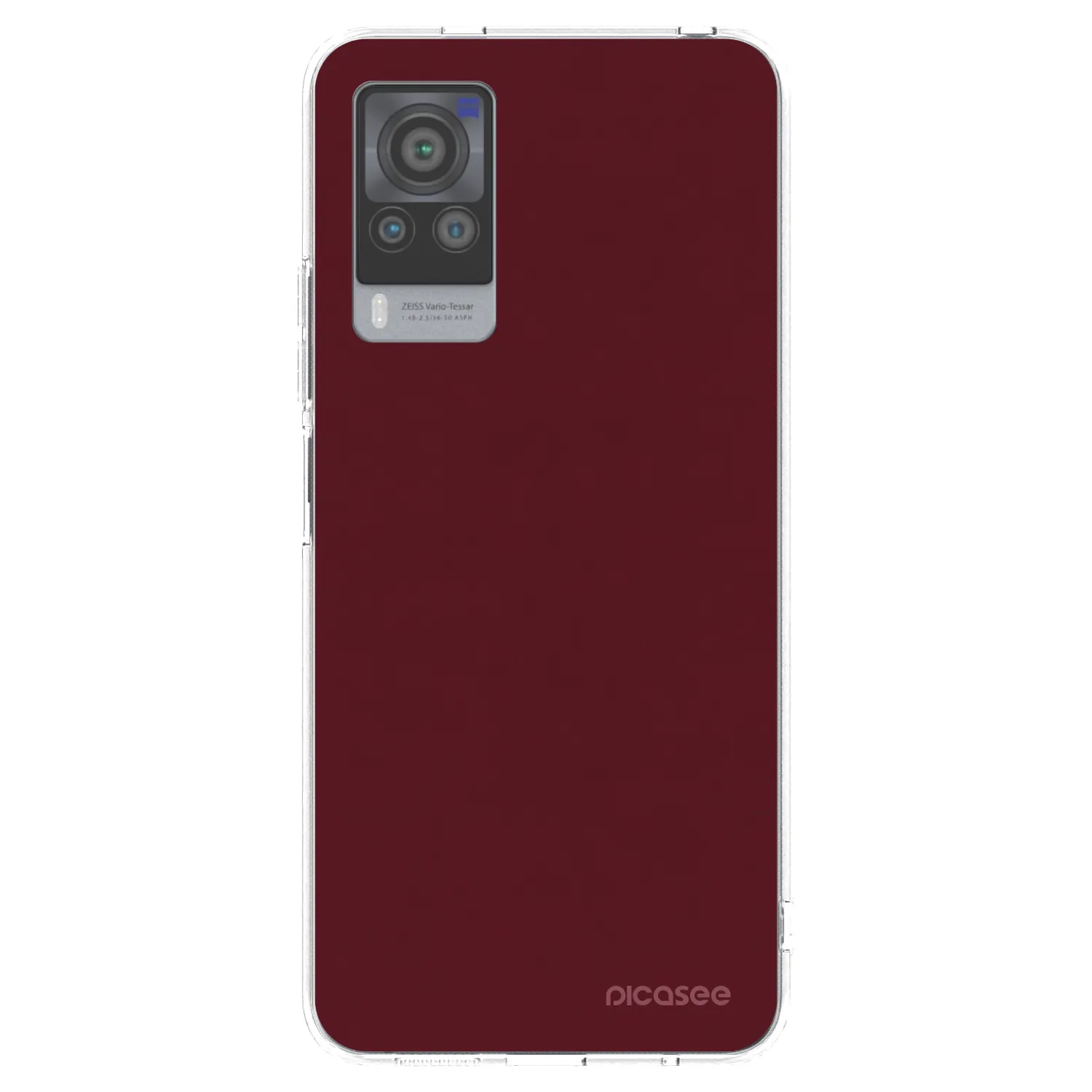 Picasee silikónový prehľadný obal pre Vivo X60 Pro 5G - Burgundy red