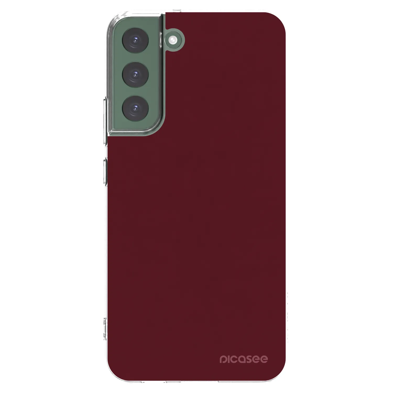 Picasee silikónový prehľadný obal pre Samsung Galaxy S22+ 5G - Burgundy red