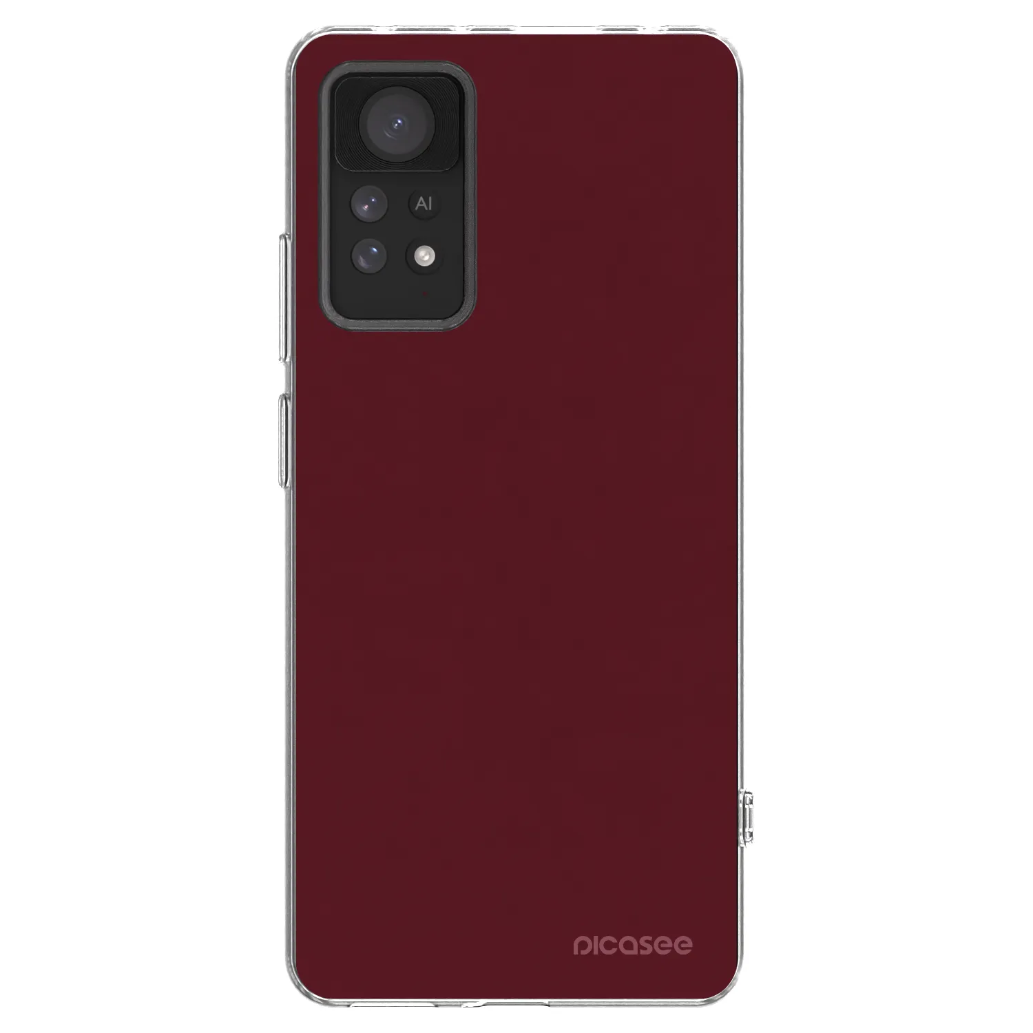Picasee silikónový prehľadný obal pre Xiaomi Redmi Note 11 Pro 5G - Burgundy red
