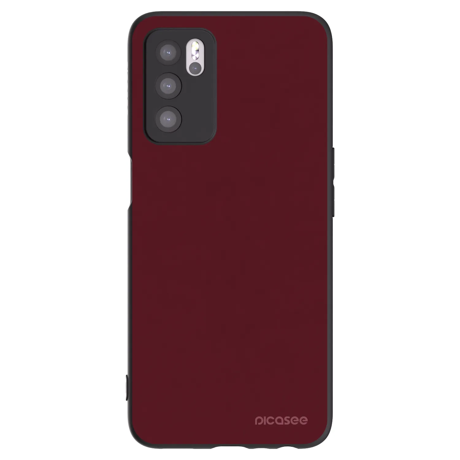 Picasee silikónový čierny obal pre OPPO A16s - Burgundy red