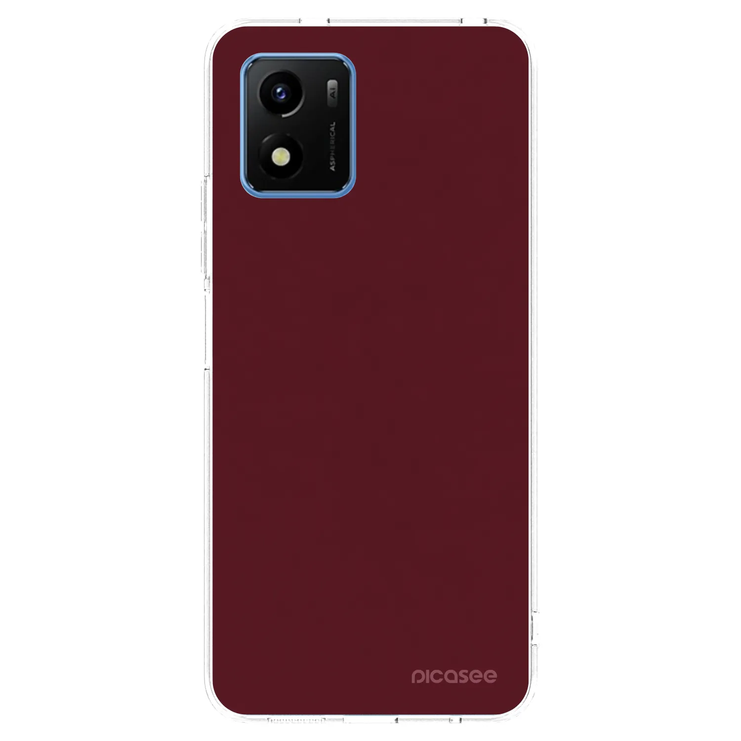 Picasee silikónový prehľadný obal pre Vivo Y01 - Burgundy red