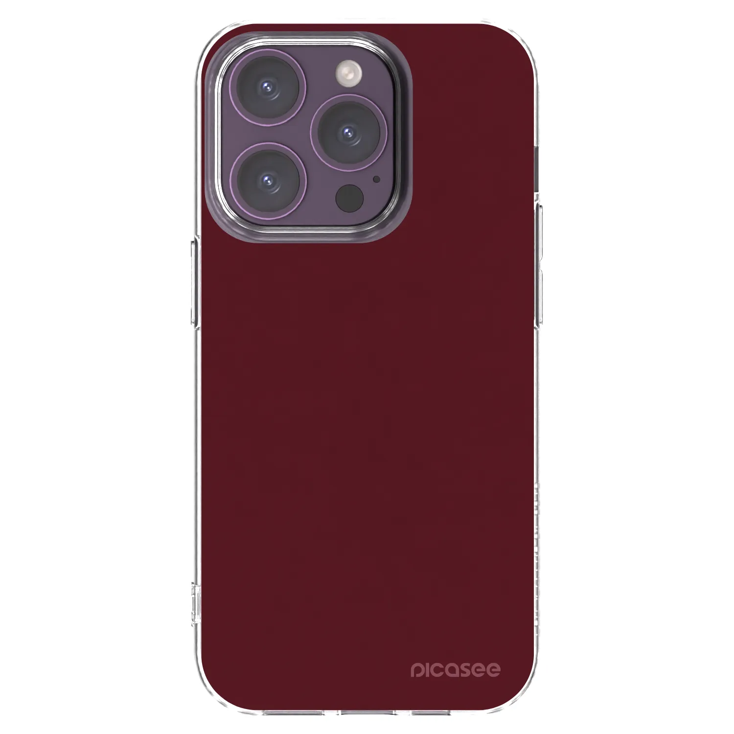 Picasee silikónový prehľadný obal pre Apple iPhone 14 Pro - Burgundy red