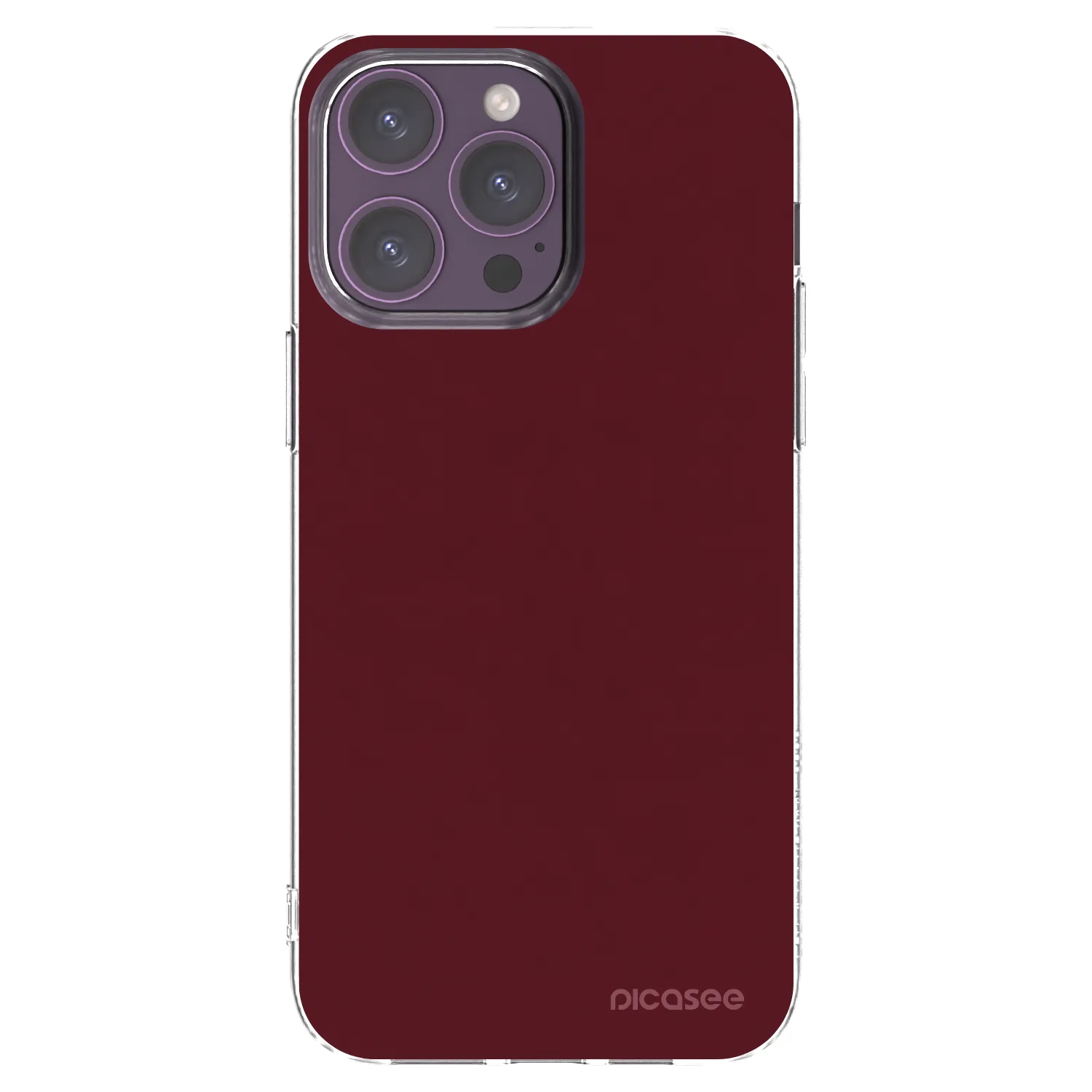 Picasee silikónový prehľadný obal pre Apple iPhone 14 Pro Max - Burgundy red