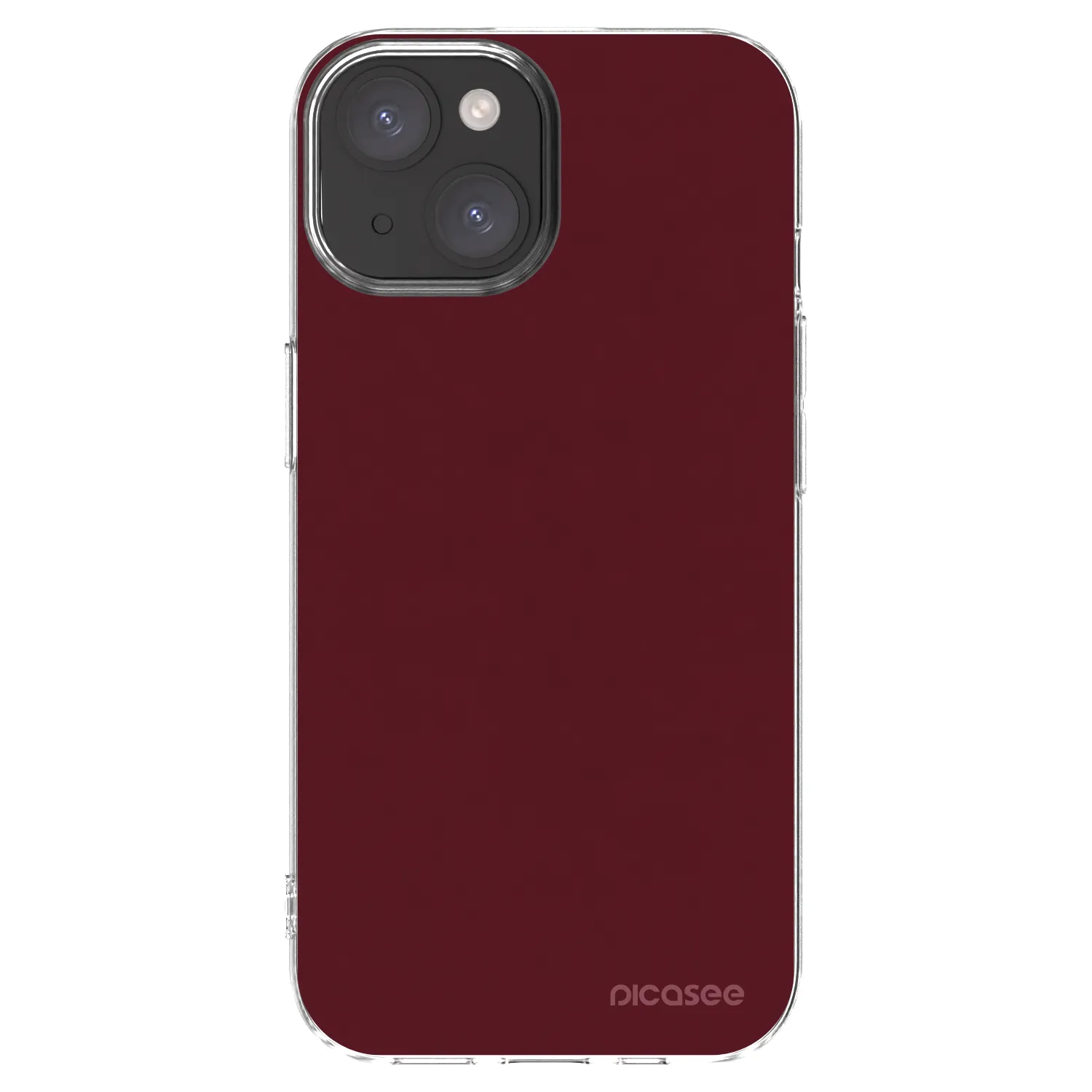 Picasee silikónový prehľadný obal pre Apple iPhone 15 - Burgundy red