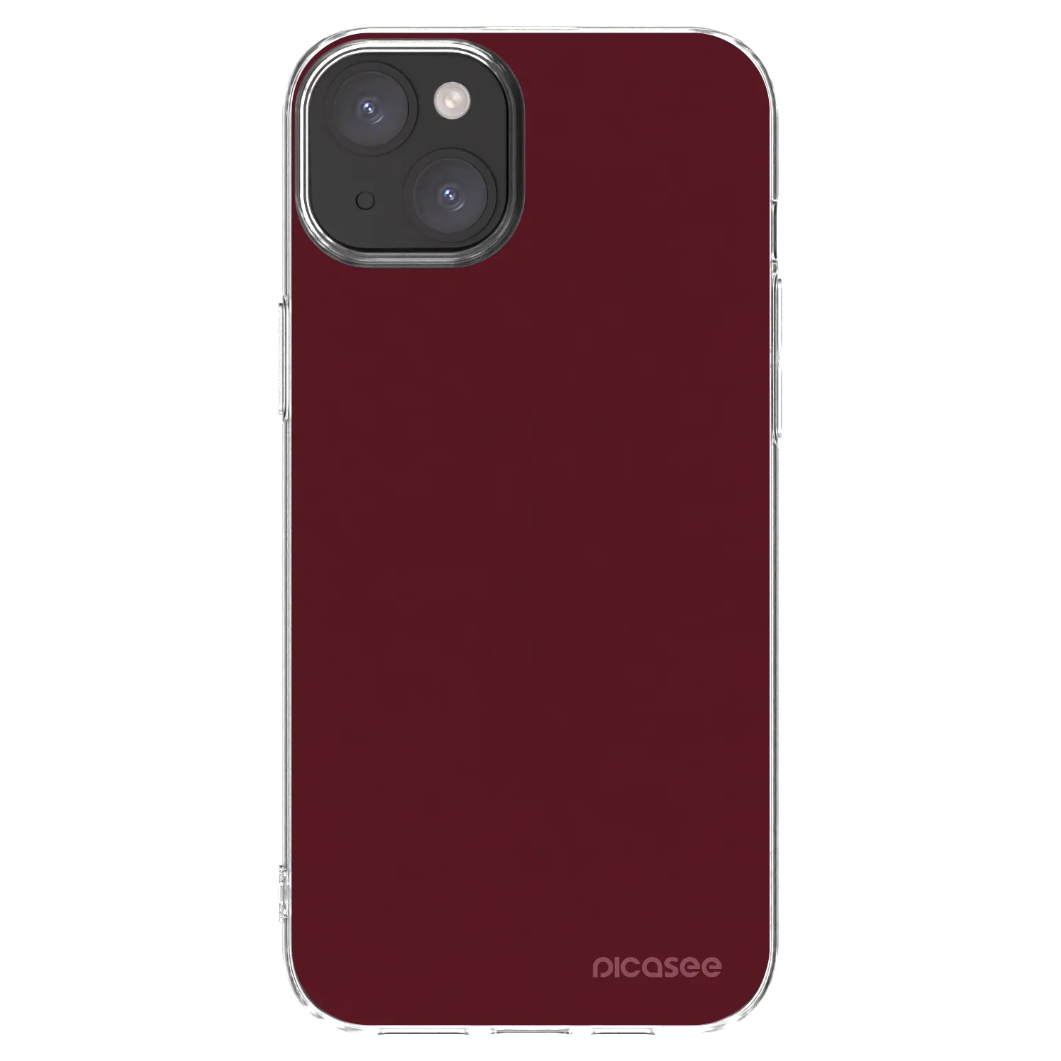 Picasee silikónový prehľadný obal pre Apple iPhone 15 Plus - Burgundy red