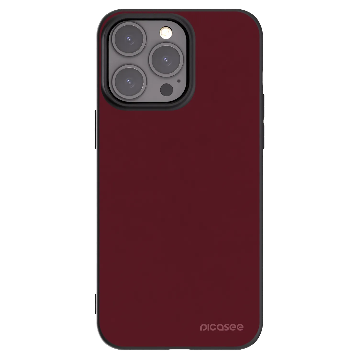 Picasee silikónový čierny obal pre Apple iPhone 15 Pro Max - Burgundy red
