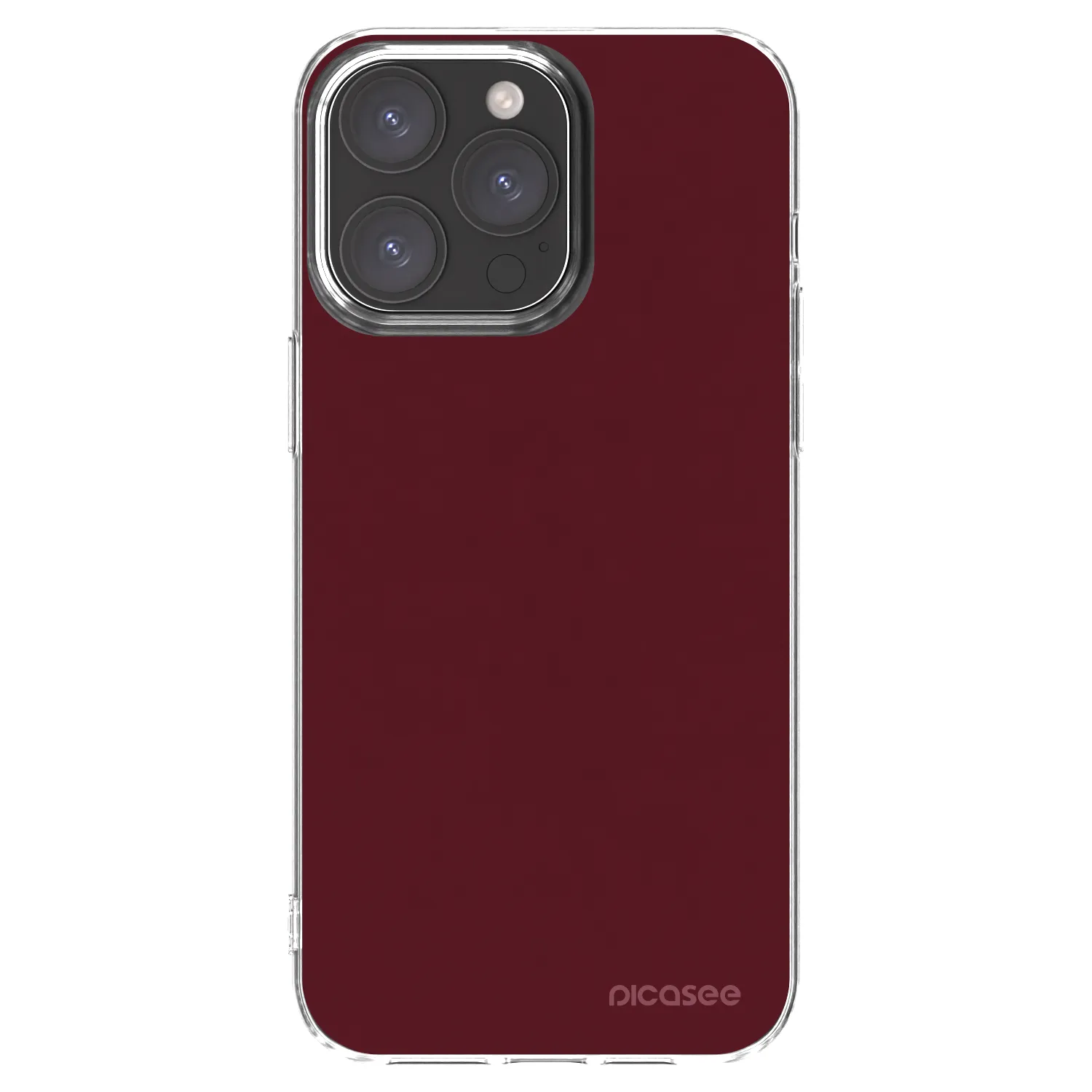 Picasee silikónový prehľadný obal pre Apple iPhone 15 Pro Max - Burgundy red