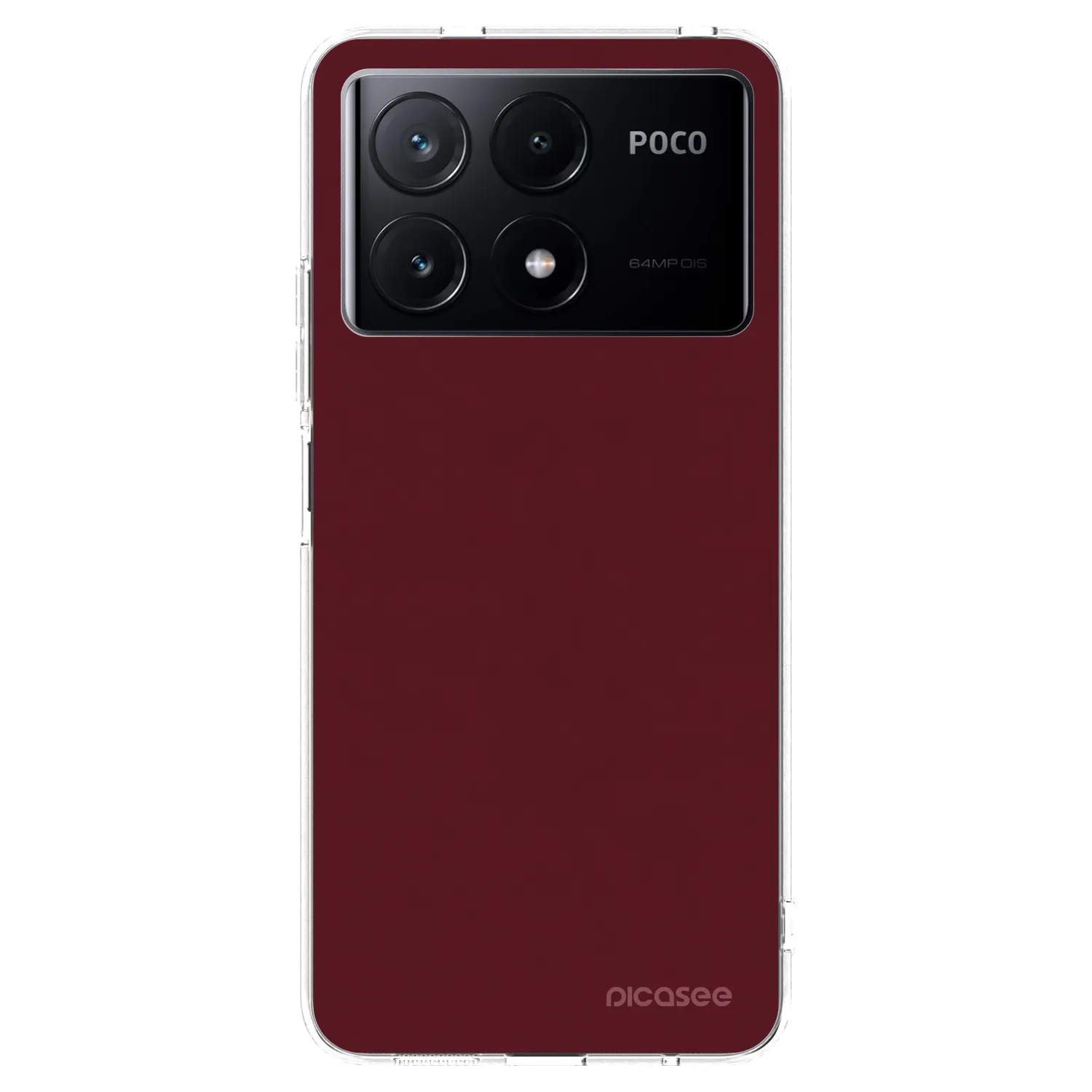 Picasee silikónový prehľadný obal pre Xiaomi Poco X6 Pro - Burgundy red