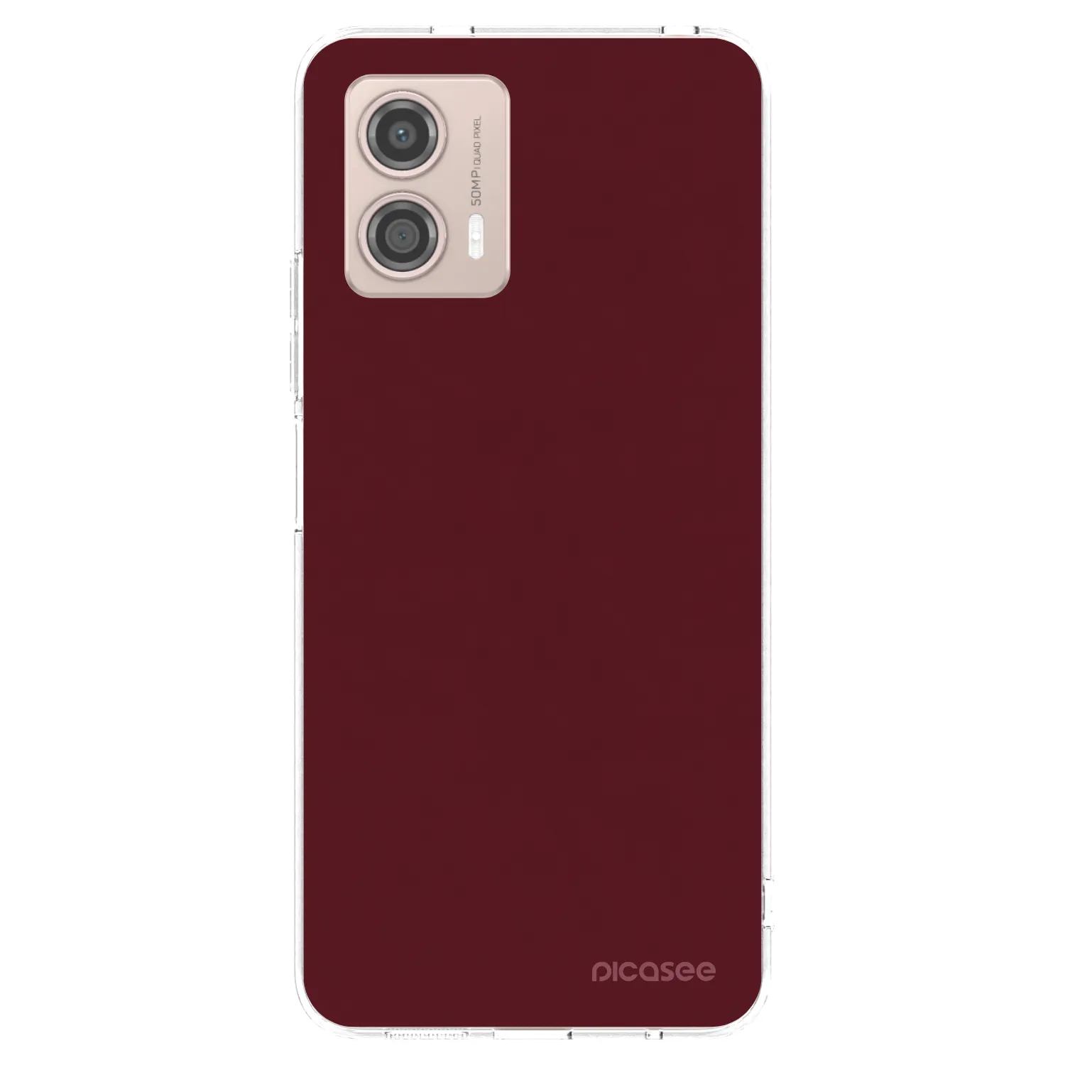 Picasee silikónový prehľadný obal pre Motorola Moto G53 5G - Burgundy red