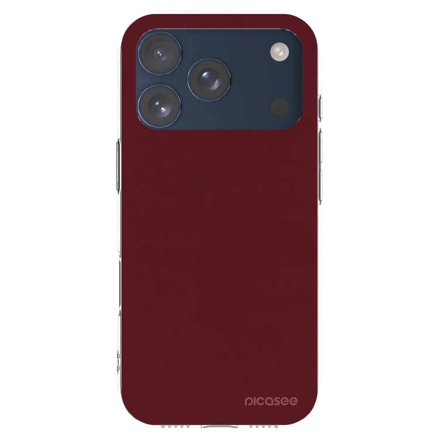 Picasee silikónový prehľadný obal pre Apple iPhone 17 Pro - Burgundy red
