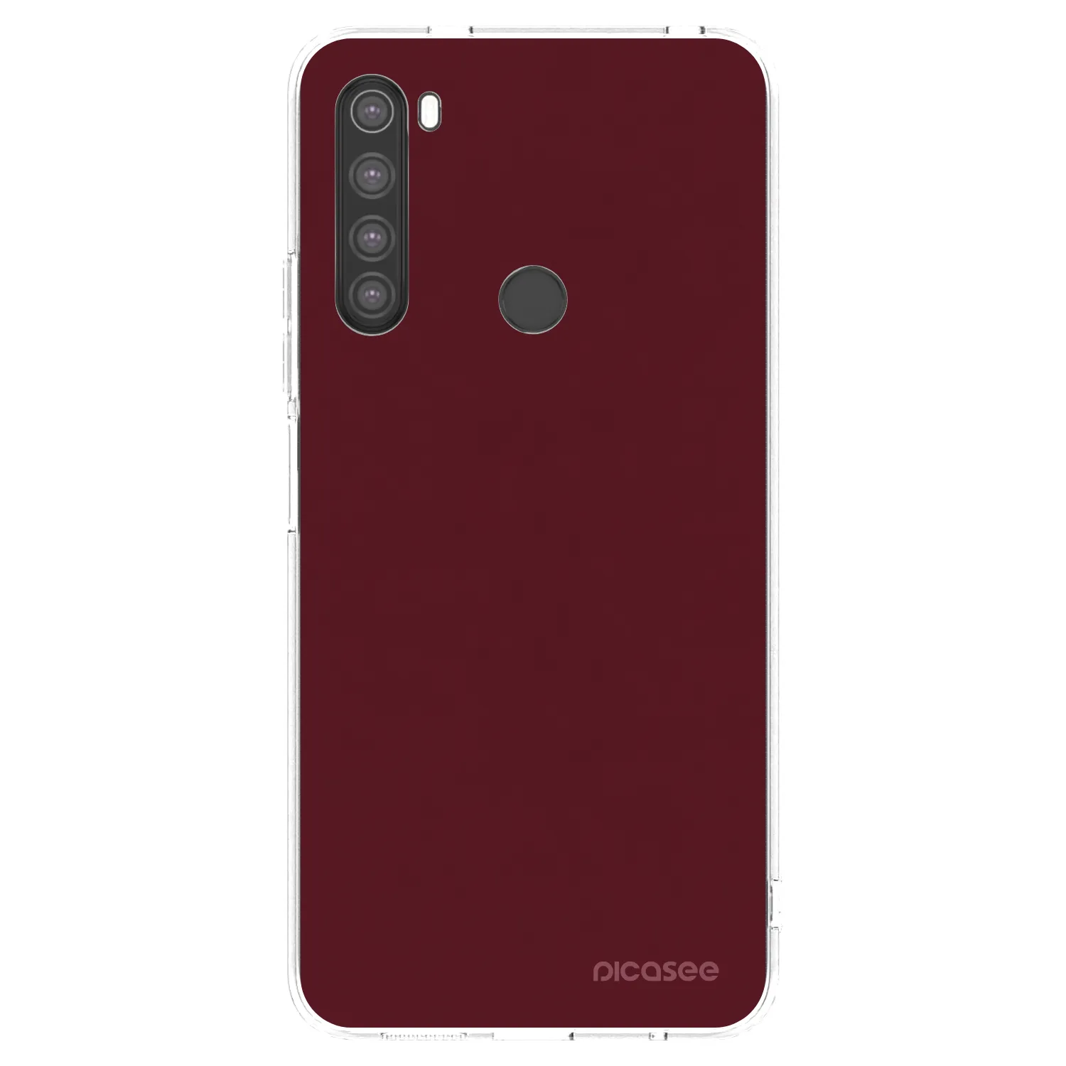 Picasee silikónový prehľadný obal pre Xiaomi Redmi Note 8 - Burgundy red