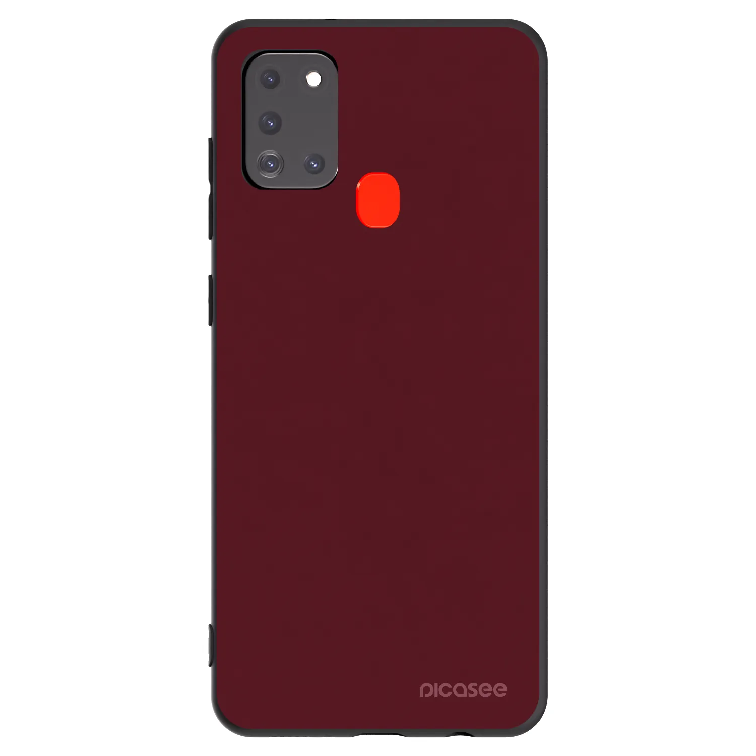 Picasee silikónový čierny obal pre Samsung Galaxy A21s - Burgundy red