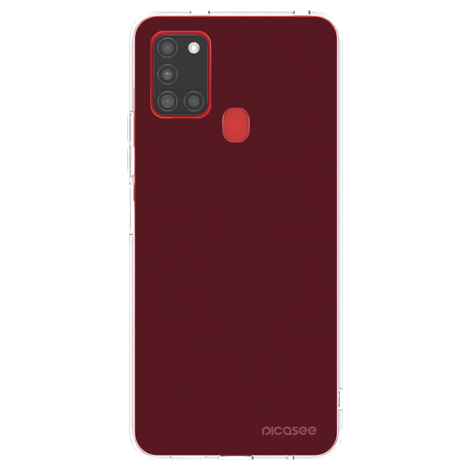 Picasee silikónový prehľadný obal pre Samsung Galaxy A21s - Burgundy red