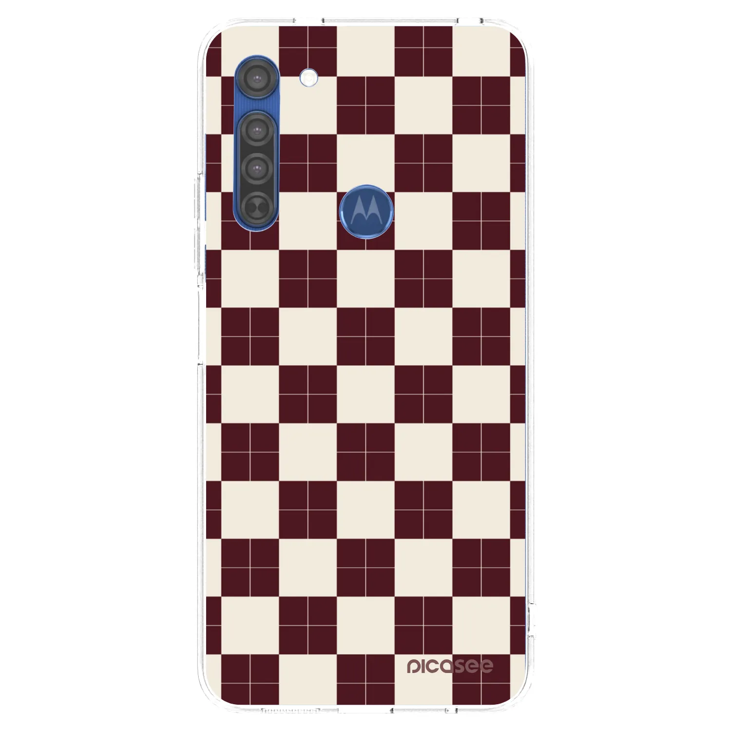 Picasee silikónový prehľadný obal pre Motorola Moto G8 - Checked Away
