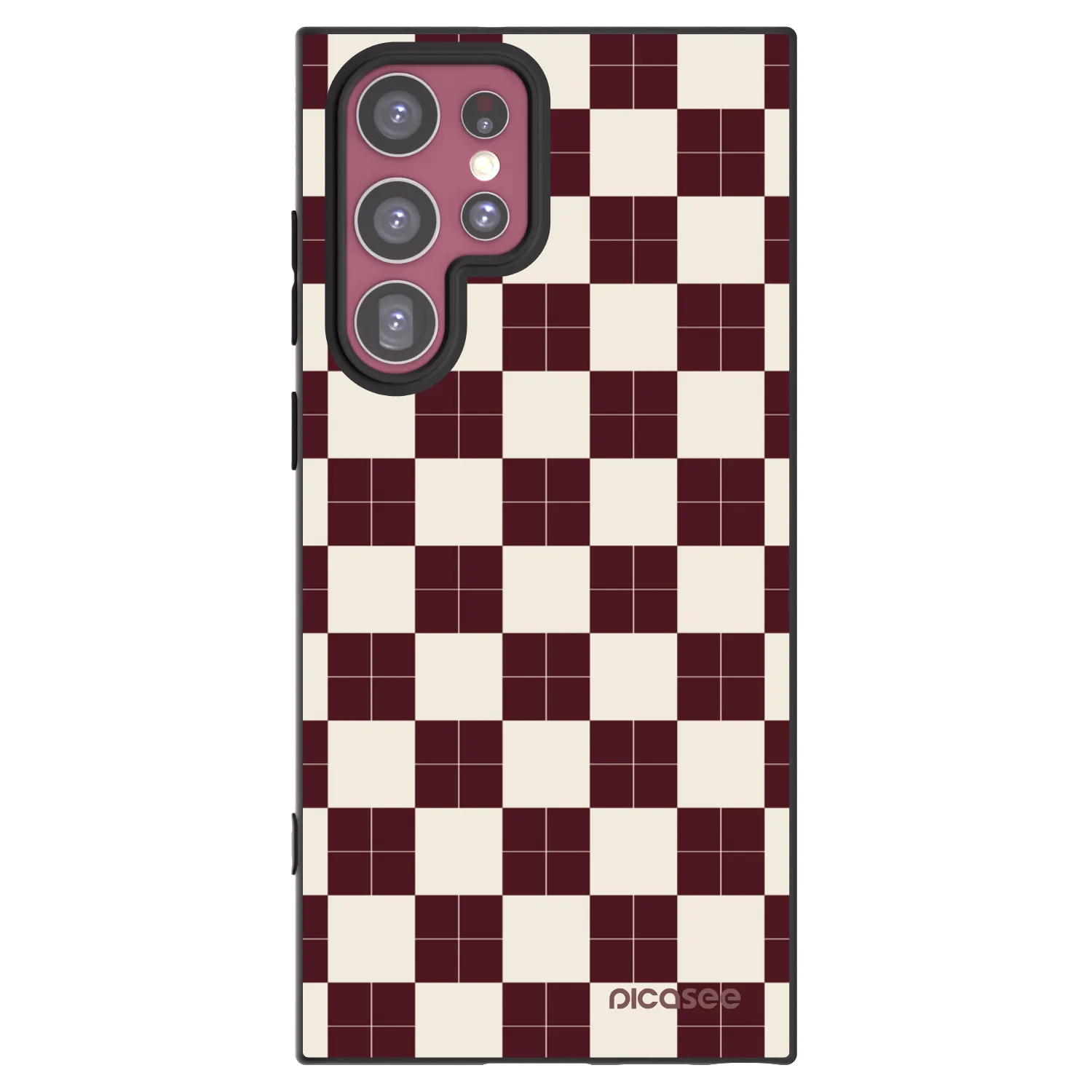 Picasee silikónový čierny obal pre Samsung Galaxy S22 Ultra 5G - Checked Away