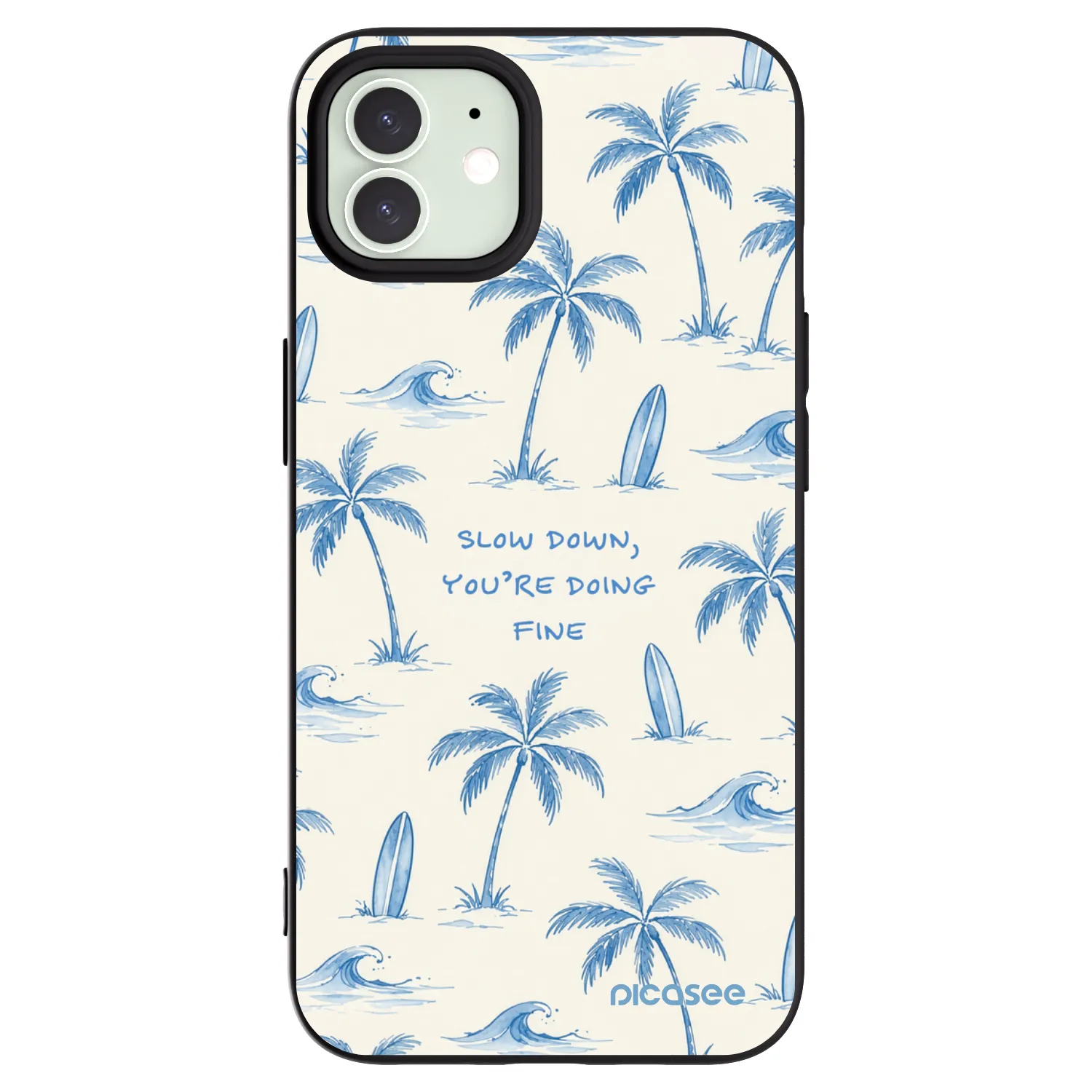 Picasee silikónový čierny obal pre Apple iPhone 12 - Slow Tide