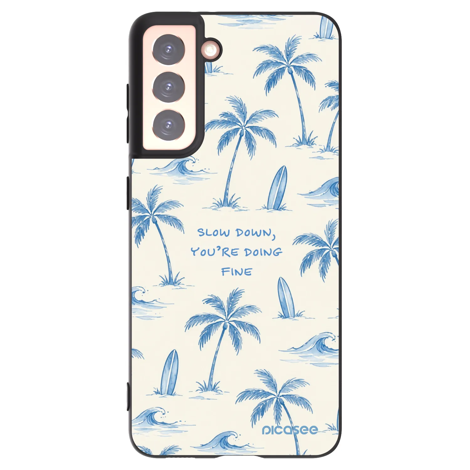Picasee silikónový čierny obal pre Samsung Galaxy S21 5G G991B - Slow Tide
