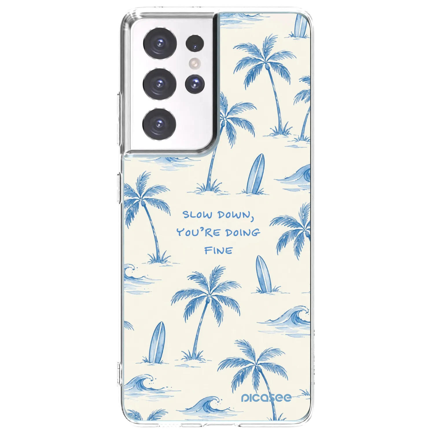 Picasee silikónový prehľadný obal pre Samsung Galaxy S21 Ultra 5G G998B - Slow Tide
