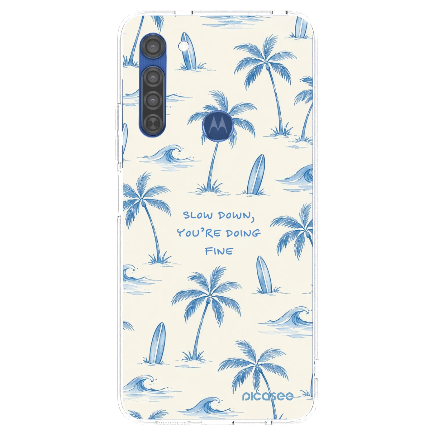 Picasee silikónový prehľadný obal pre Motorola Moto G8 - Slow Tide