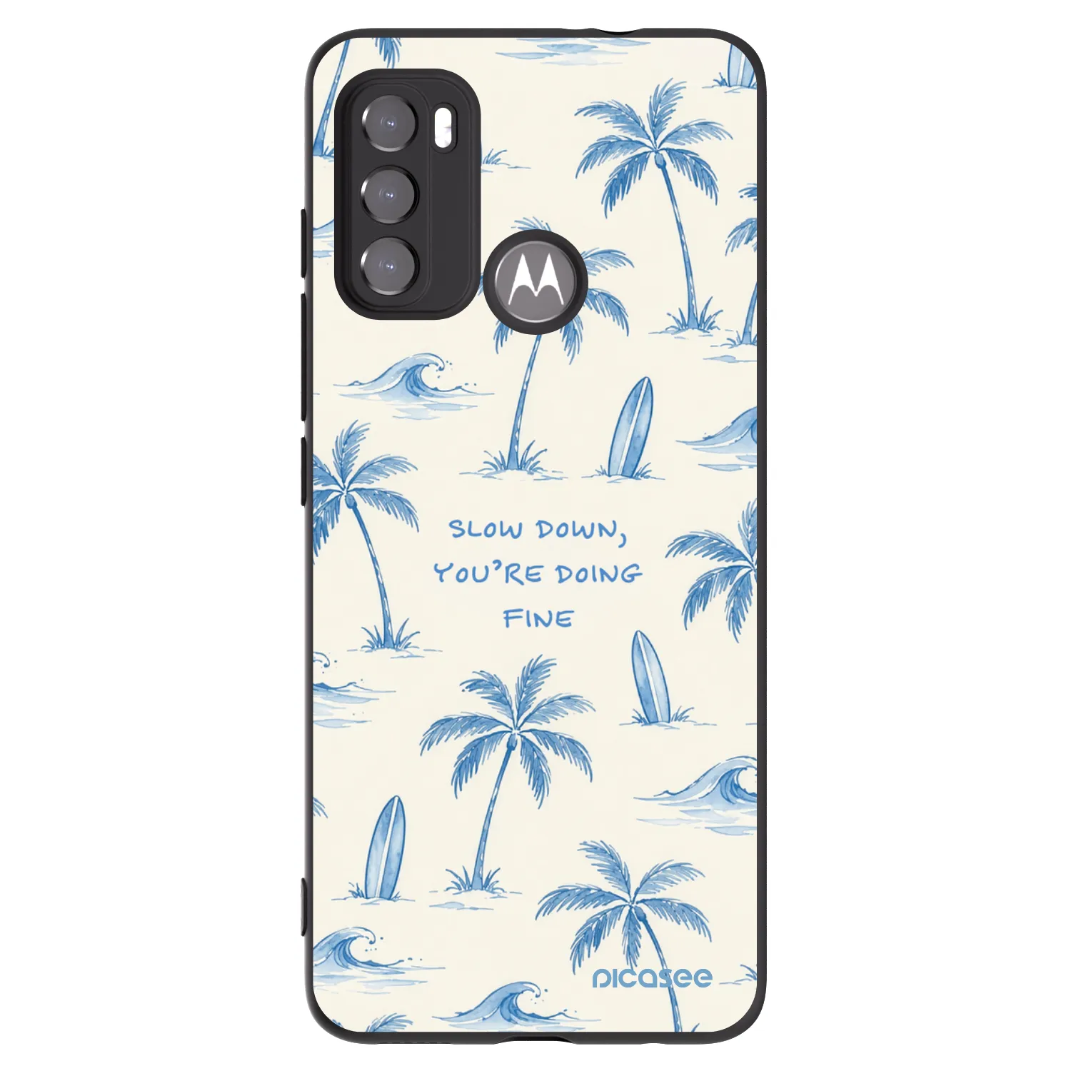 Picasee silikónový čierny obal pre Motorola Moto G60 - Slow Tide