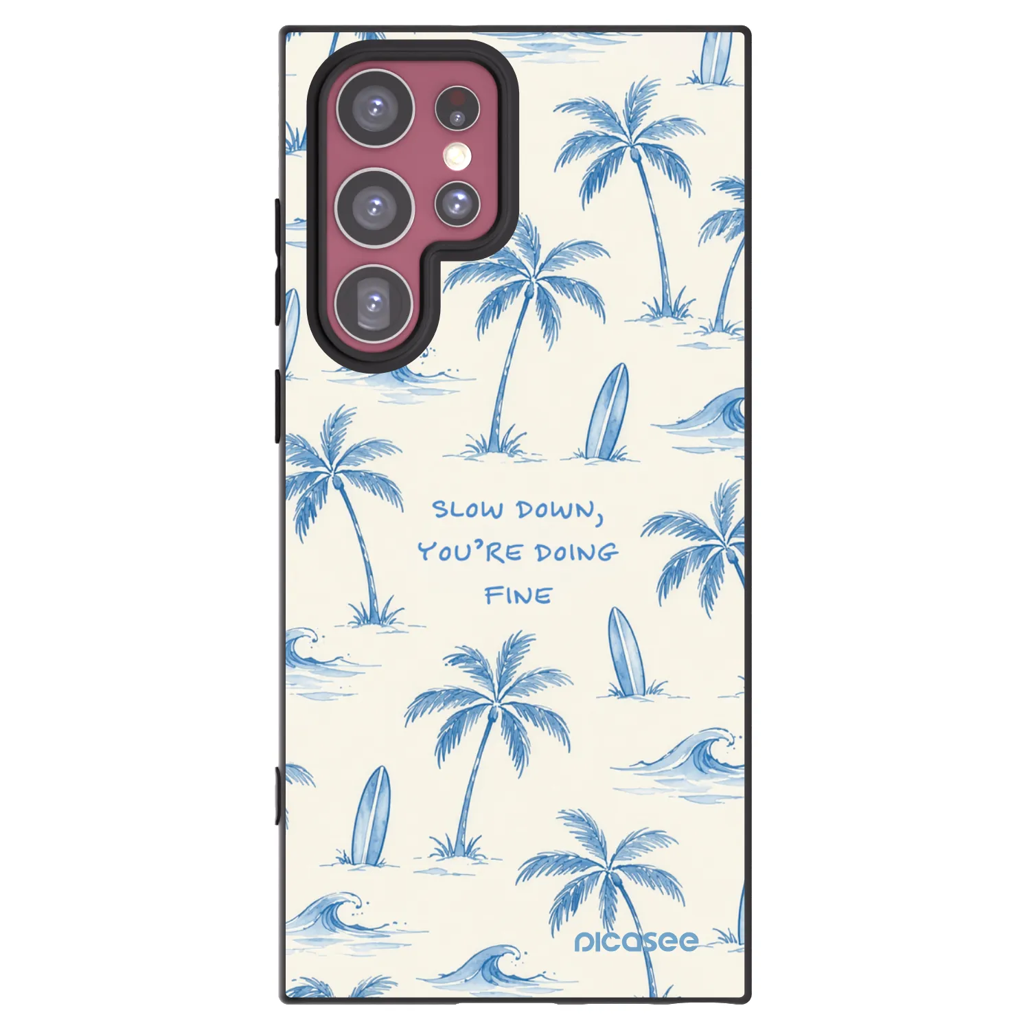 Picasee silikónový čierny obal pre Samsung Galaxy S22 Ultra 5G - Slow Tide