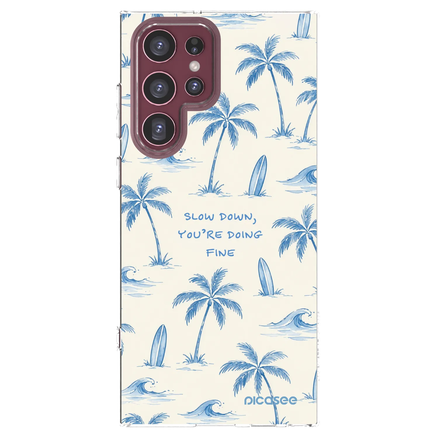 Picasee silikónový prehľadný obal pre Samsung Galaxy S22 Ultra 5G - Slow Tide