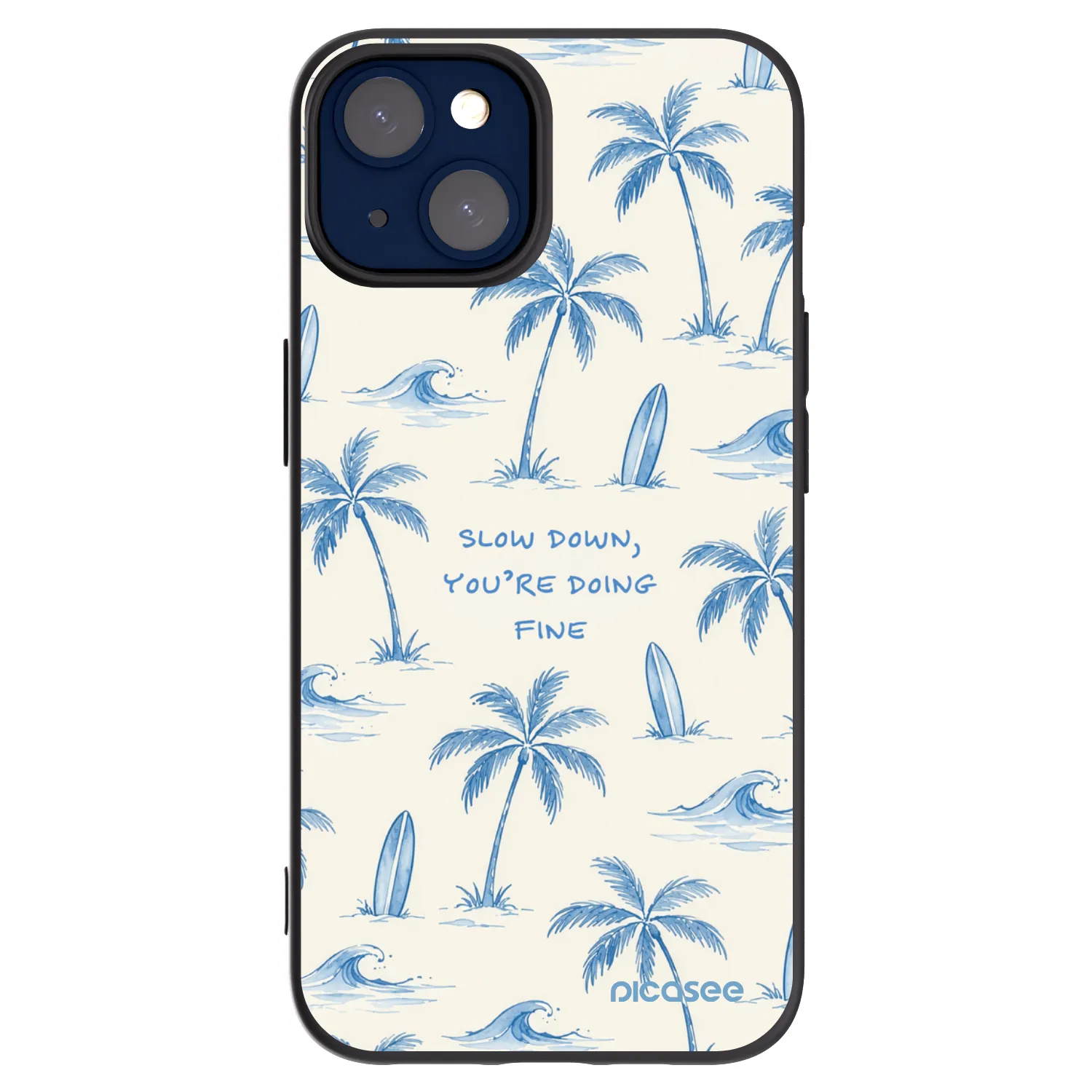 Picasee silikónový čierny obal pre Apple iPhone 14 - Slow Tide