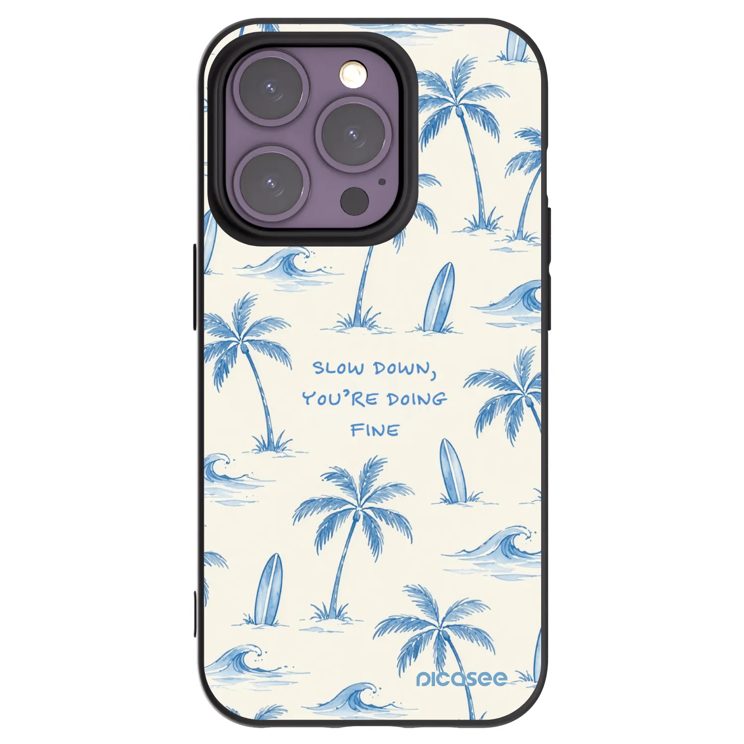 Picasee silikónový čierny obal pre Apple iPhone 14 Pro - Slow Tide