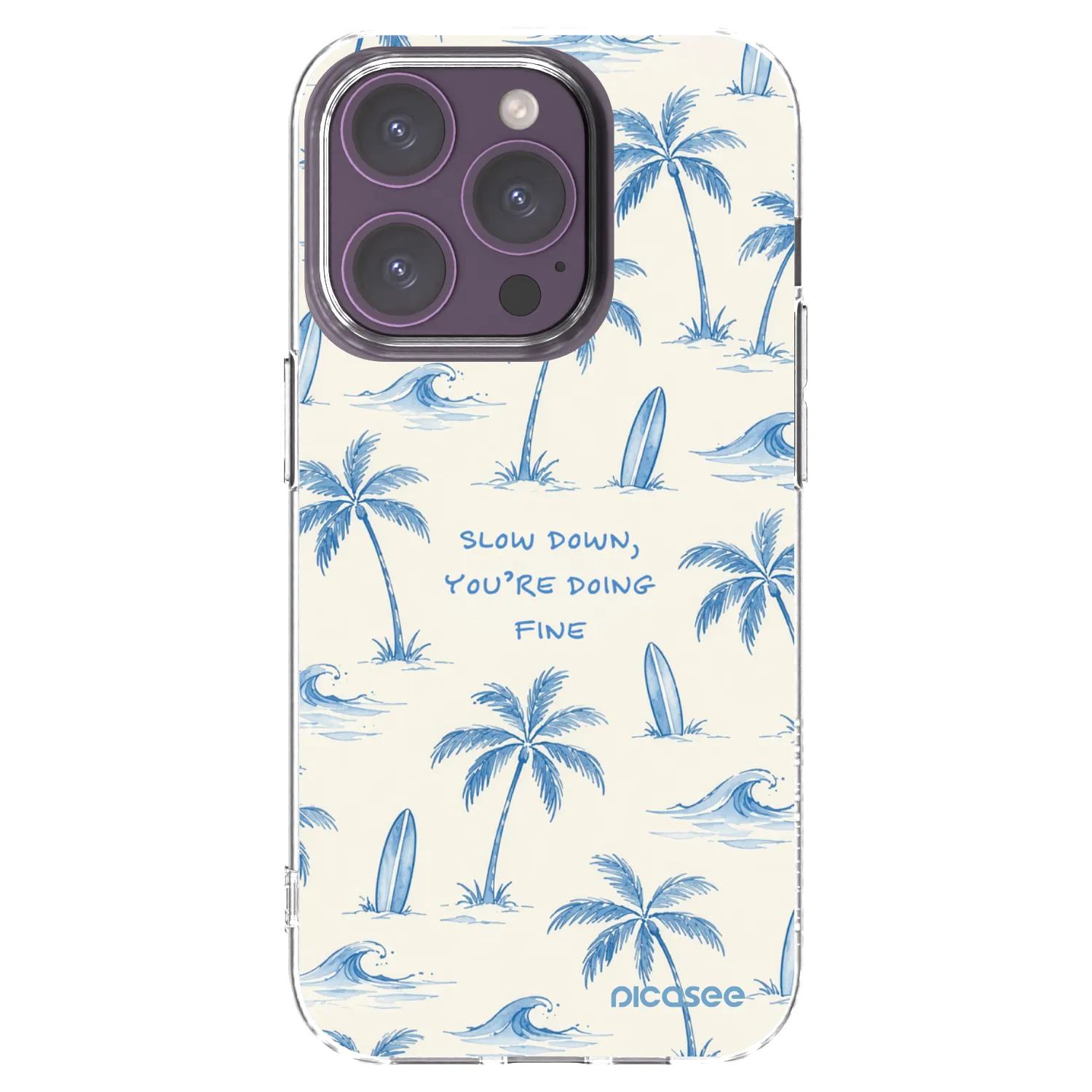 Picasee silikónový prehľadný obal pre Apple iPhone 14 Pro - Slow Tide