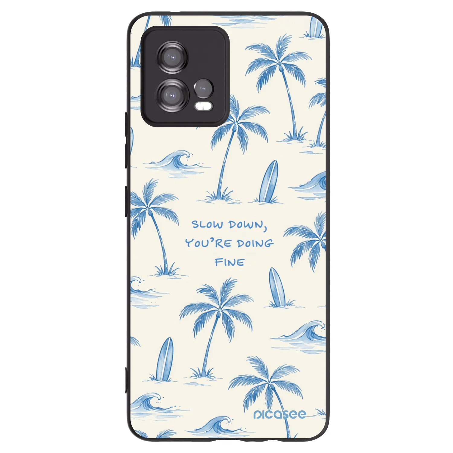 Picasee silikónový čierny obal pre Motorola Moto G72 - Slow Tide