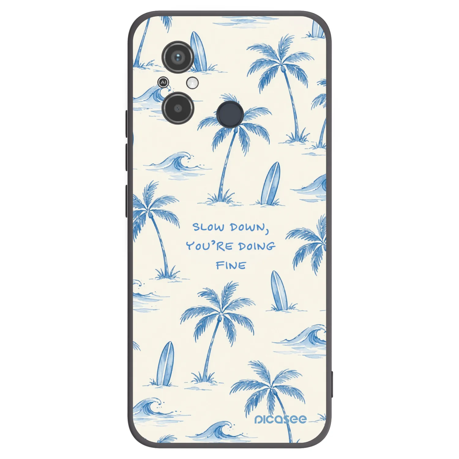Picasee silikónový čierny obal pre Xiaomi Redmi 12C - Slow Tide