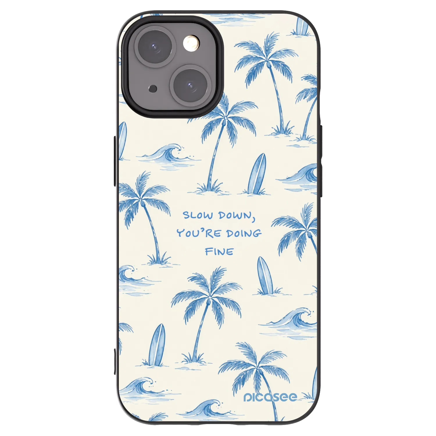 Picasee silikónový čierny obal pre Apple iPhone 15 - Slow Tide