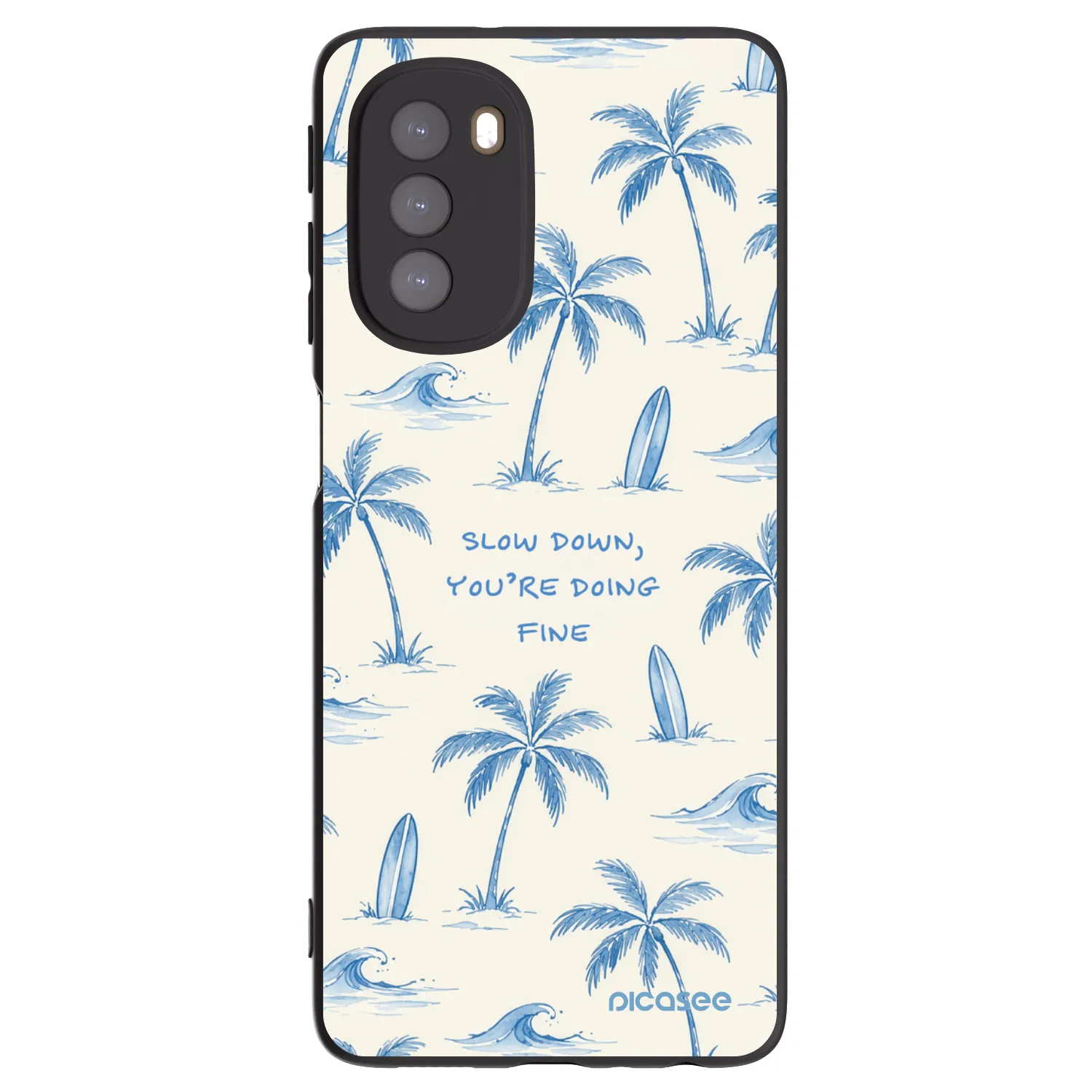 Picasee silikónový čierny obal pre Motorola Moto G51 - Slow Tide
