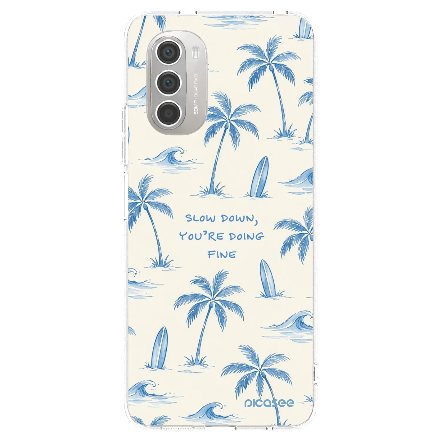 Picasee silikónový prehľadný obal pre Motorola Moto G51 - Slow Tide