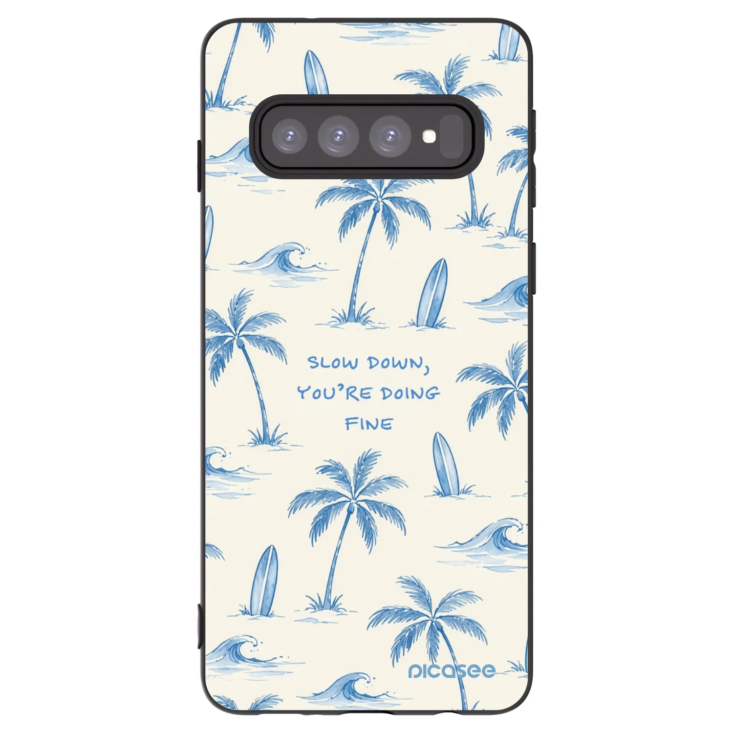 Picasee silikónový čierny obal pre Samsung Galaxy S10 G973 - Slow Tide