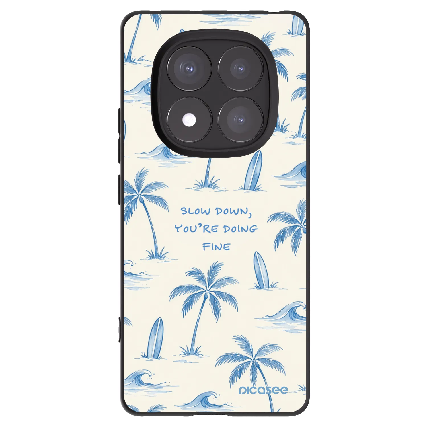 Picasee silikónový čierny obal pre Xiaomi Redmi Note 14 Pro+ 5G - Slow Tide