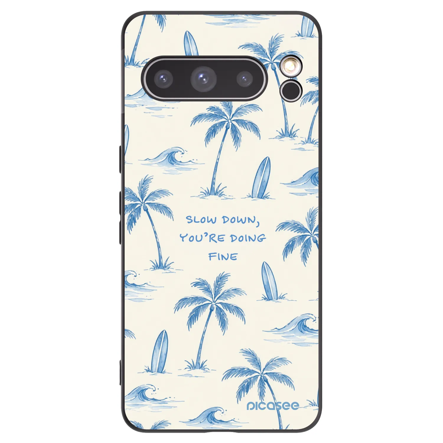 Picasee silikónový čierny obal pre Google Pixel 8 Pro - Slow Tide