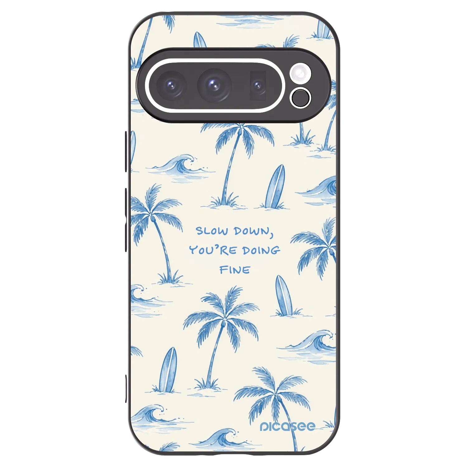 Picasee silikónový čierny obal pre Google Pixel 9 Pro - Slow Tide