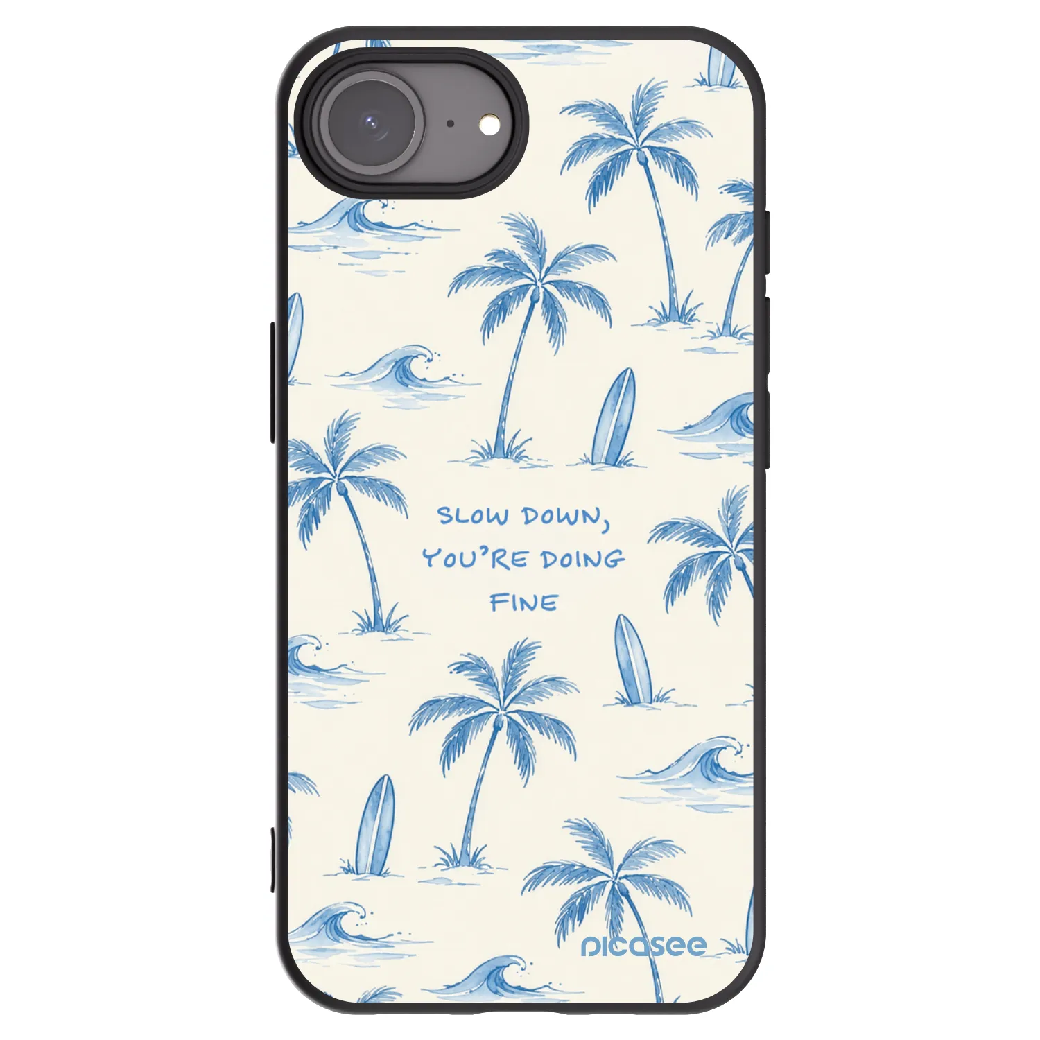 Picasee silikónový čierny obal pre Apple iPhone 17e - Slow Tide